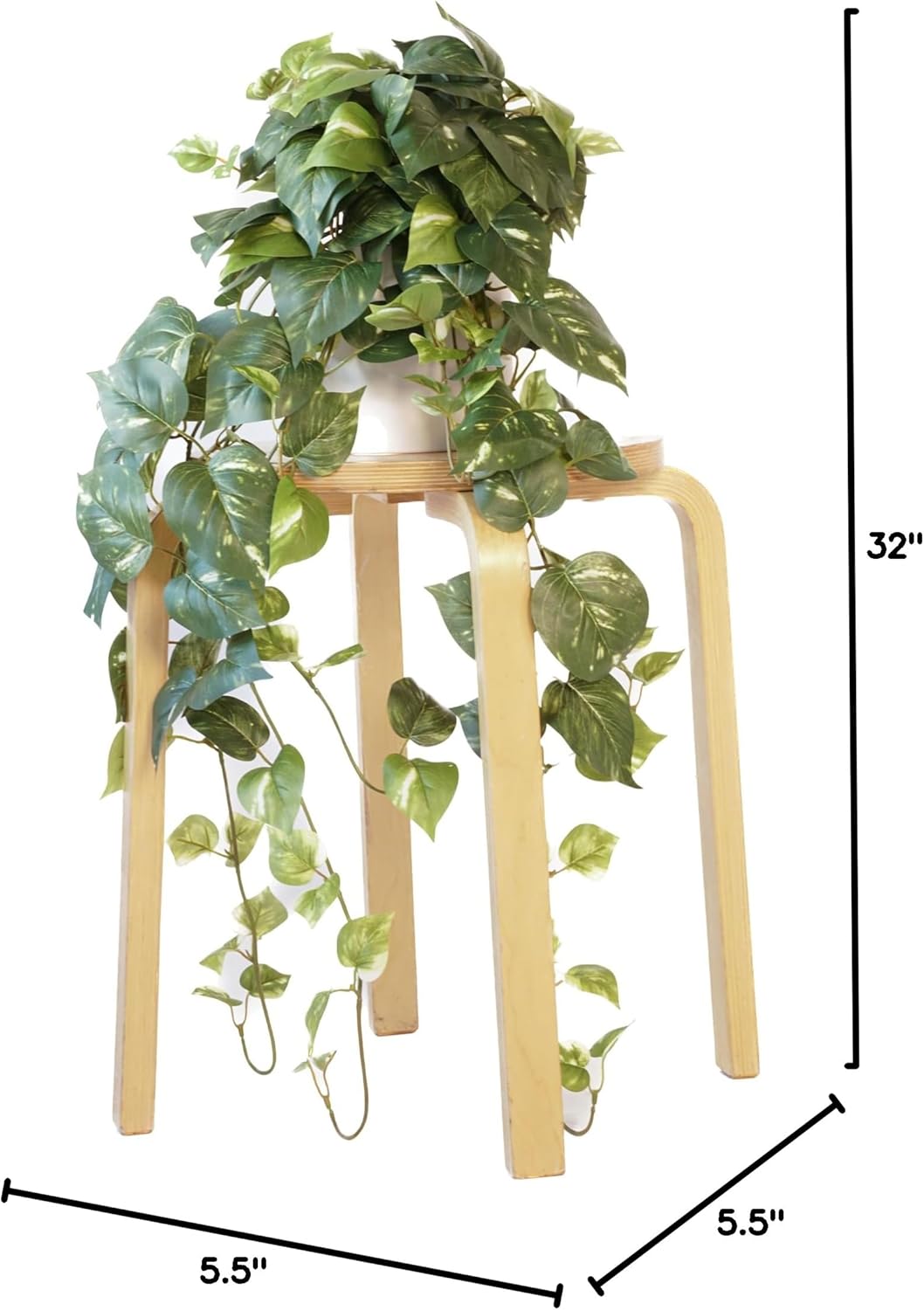Retrograde 32" Realistic Fake Pothos Ivy Plant for Home Decor Indoor Silk Artificial Plant (Variegated - Light & Dark Green)