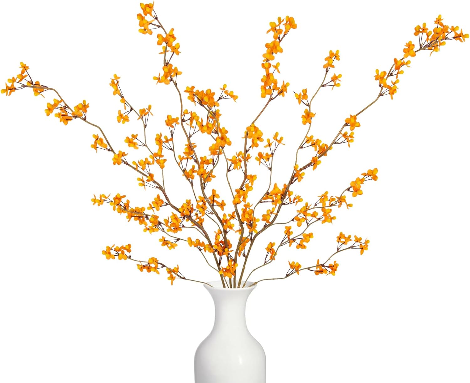 Ammyoo 4Pcs Cherry Blossom Branches Artificial Flowers for Spring Summer Indoor Decoration,Faux Long Stem Artificial Flowers for Wedding Home Office Bedroom Party Table Centerpieces Decor(White) - Image 9