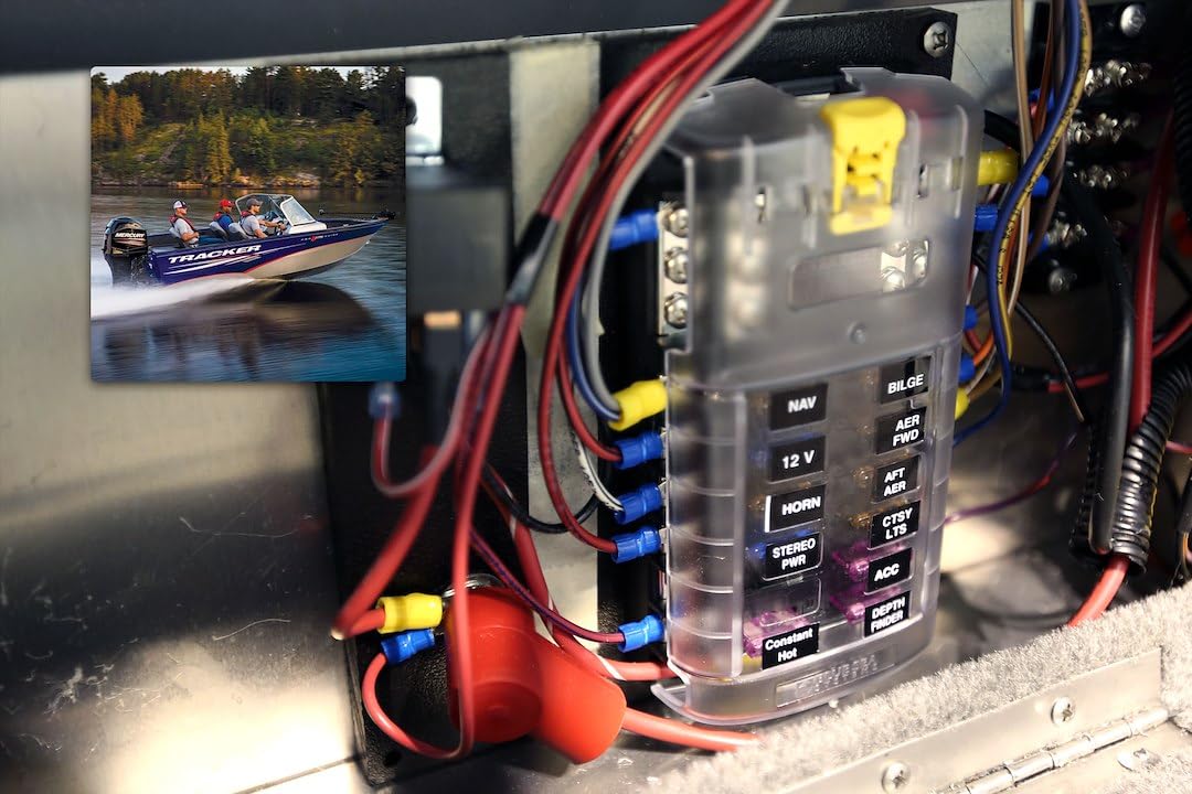 Blue Sea Systems 5026 ST Blade Fuse Block 12 Circuit with Ground and Cover, 100 Amps - Image 3