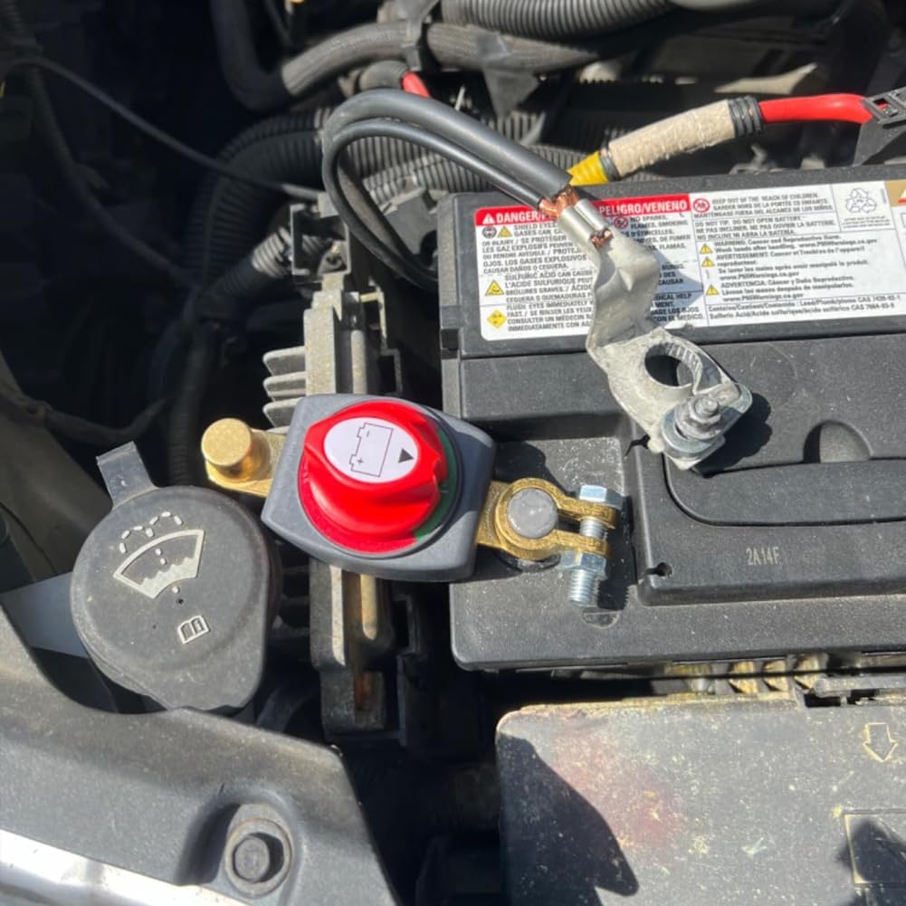 Ampper Top Post Battery Disconnect Switch 12V - 48V, Marine Battery Switch Disconnect Power Cut Shut Off for Car, RV and Boat (Negative, On/Off) - Image 5