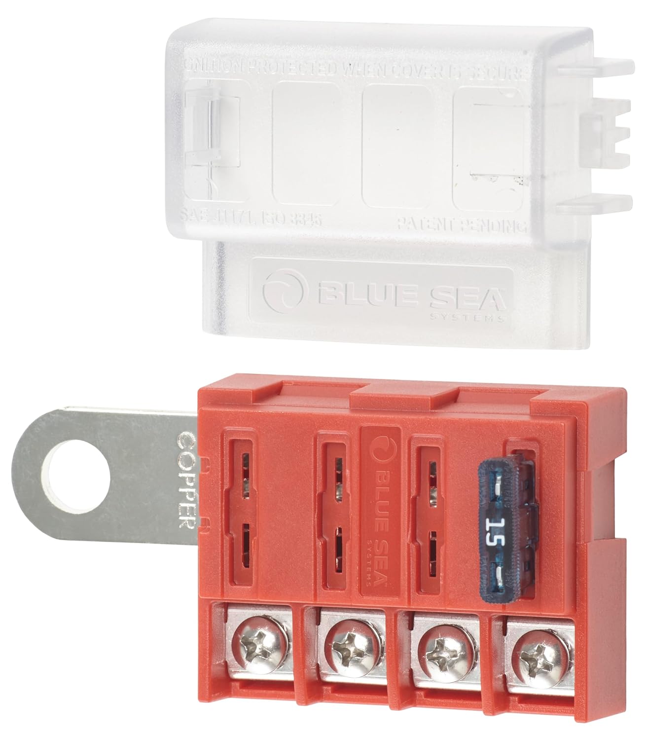 Blue Sea Systems 5026 ST Blade Fuse Block 12 Circuit with Ground and Cover, 100 Amps - Image 9