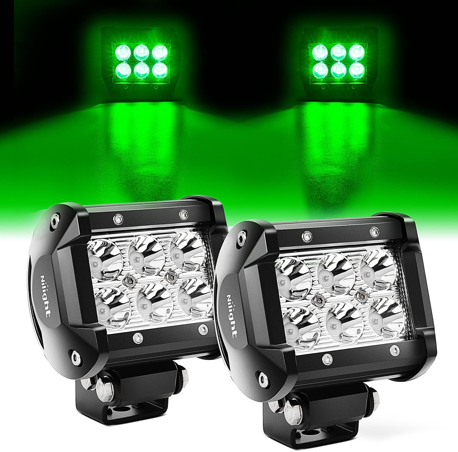 Nilight Led Pods 2Pcs 18W 1260LM Spot Off Road Lights Super Bright Driving Fog Boat Lamp Work Lighting Bar for Trucks Van Camper Wagon Car Pickup Golf Cart ATV UTV SUV Boat 4x4 - Image 9