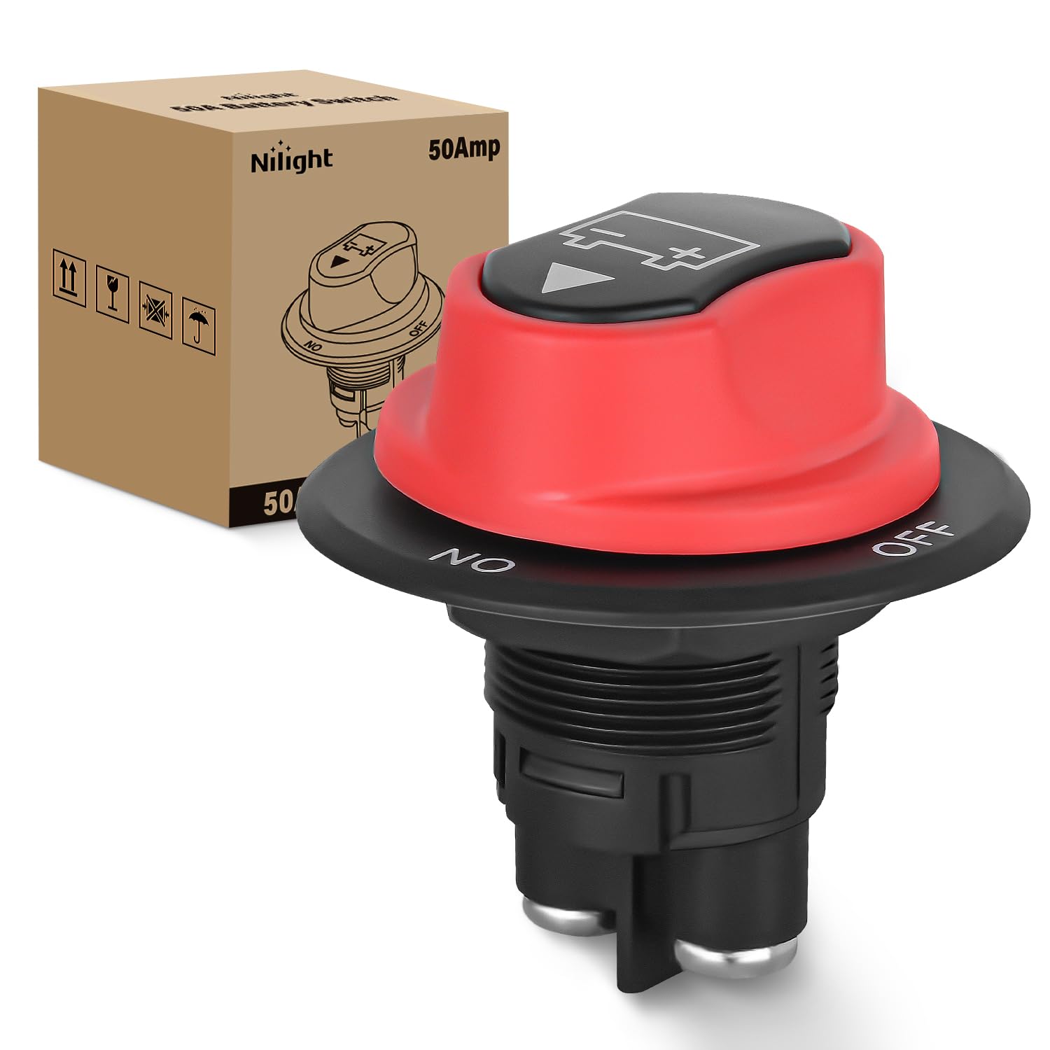 Nilight - 90015A Battery Switch 12-48V Waterproof Heavy Duty Battery Power Cut Master Switch Disconnect Isolator for Car Vehicle RV and Marine Boat (On/Off),2 Years Warranty - Image 9