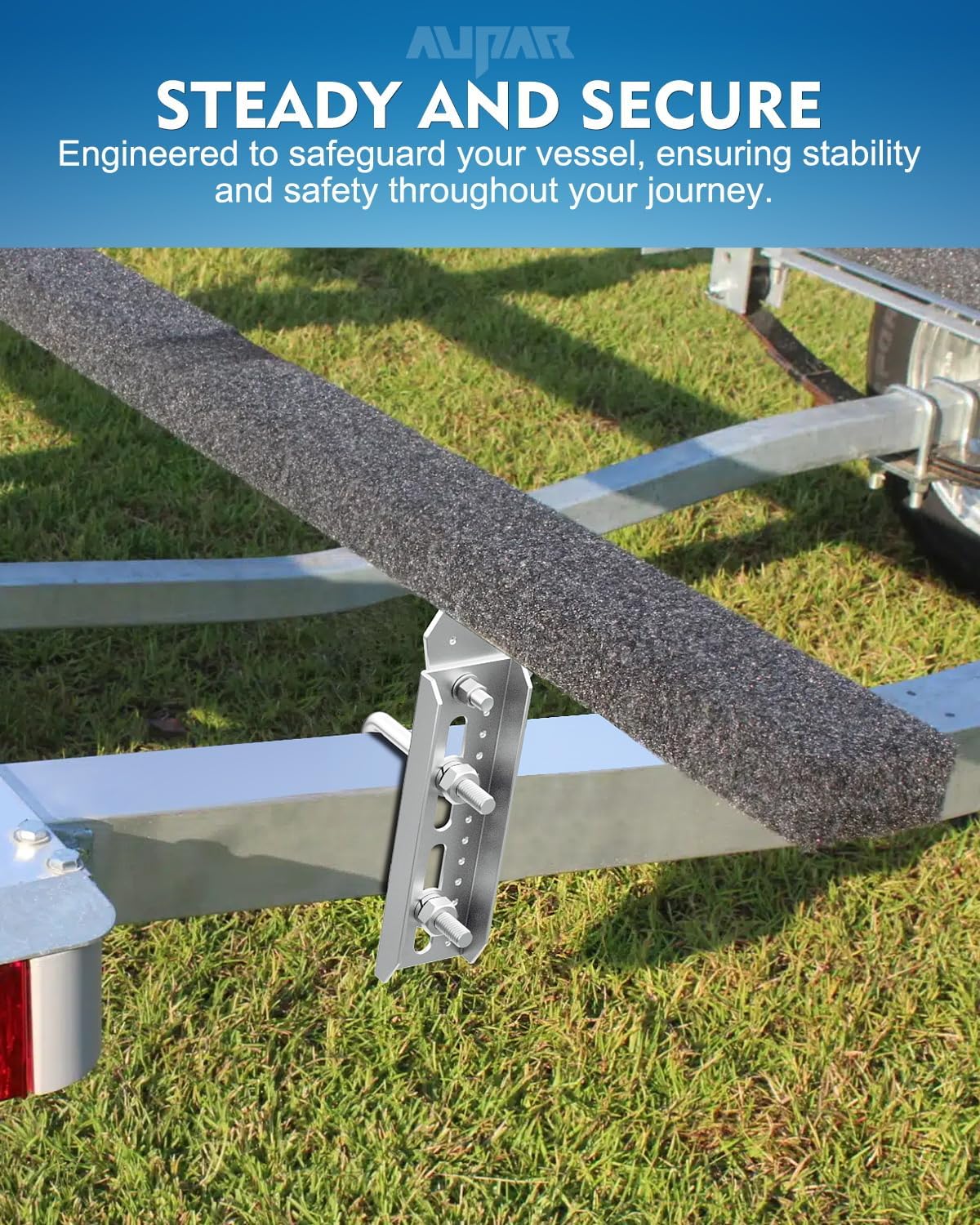 Heavy Duty 8" Boat Trailer Bunk Brackets, 4 PCS Galvanized Swivel Top Bunk Bracket Kit for 1.5" x 3", 2" x 3", 3" x 3" Boat Trailer Crossmember