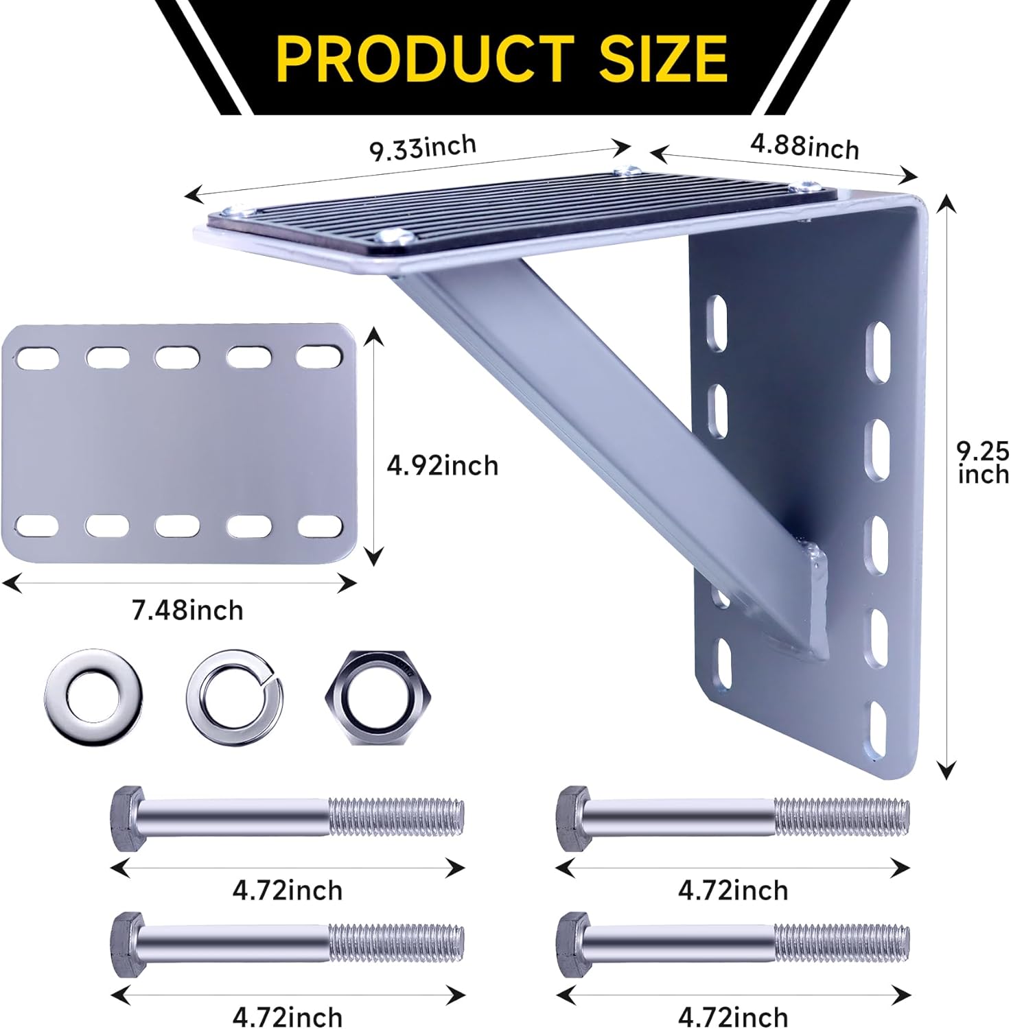 MaxxHaul 70089 Heavy Duty 300-lbs Capacity Steel Trailer Step for Boat and Utility Trailers With Anti-Slip Traction and Powder Coat Finish For 3 inch x 5 inch Frame