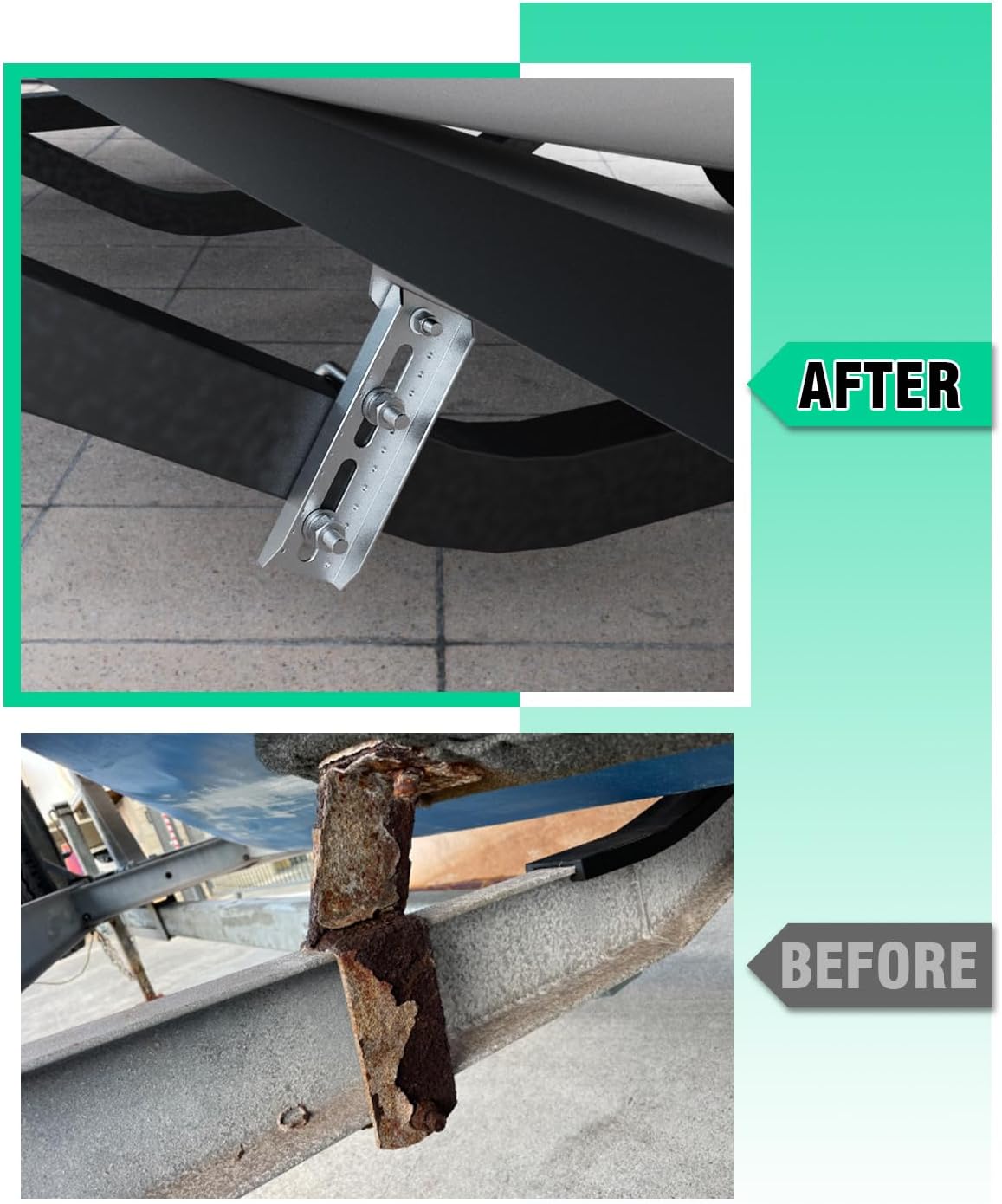 Heavy Duty Boat Trailer Bunk Brackets, 4 PCS 8" Galvanized Swivel Top Bunk Bracket Kit for 1.5" x 3", 2" x 3", 3" x 3" Boat Trailer Crossmember