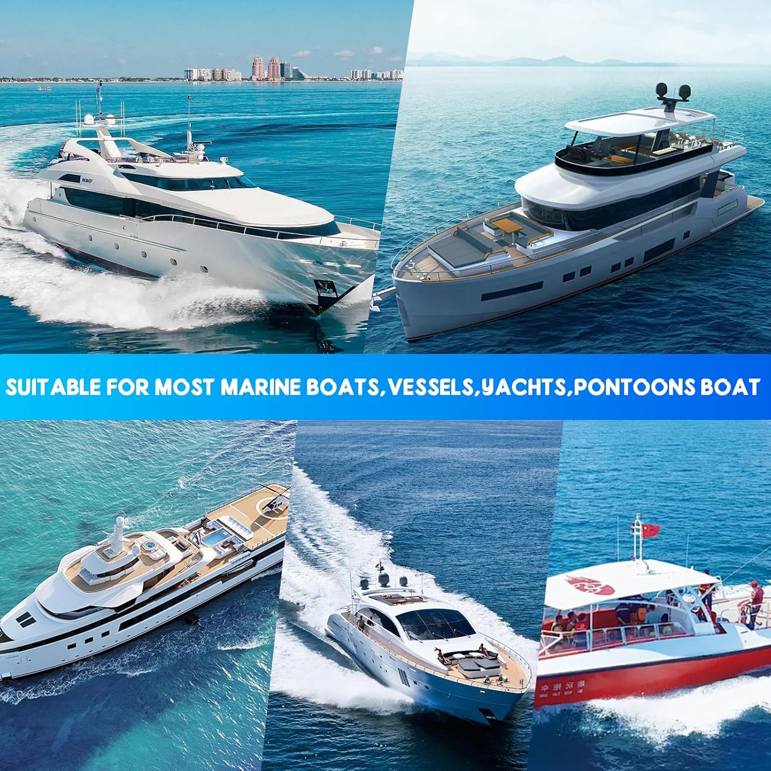 RASTP 12.6 Inch Boat Steering Wheel with 3/4u201C Axle Marine Steering Wheel Adapter for Most Marine boats,Vessels,Yachts,Pontoons Boat(Red) - Image 5