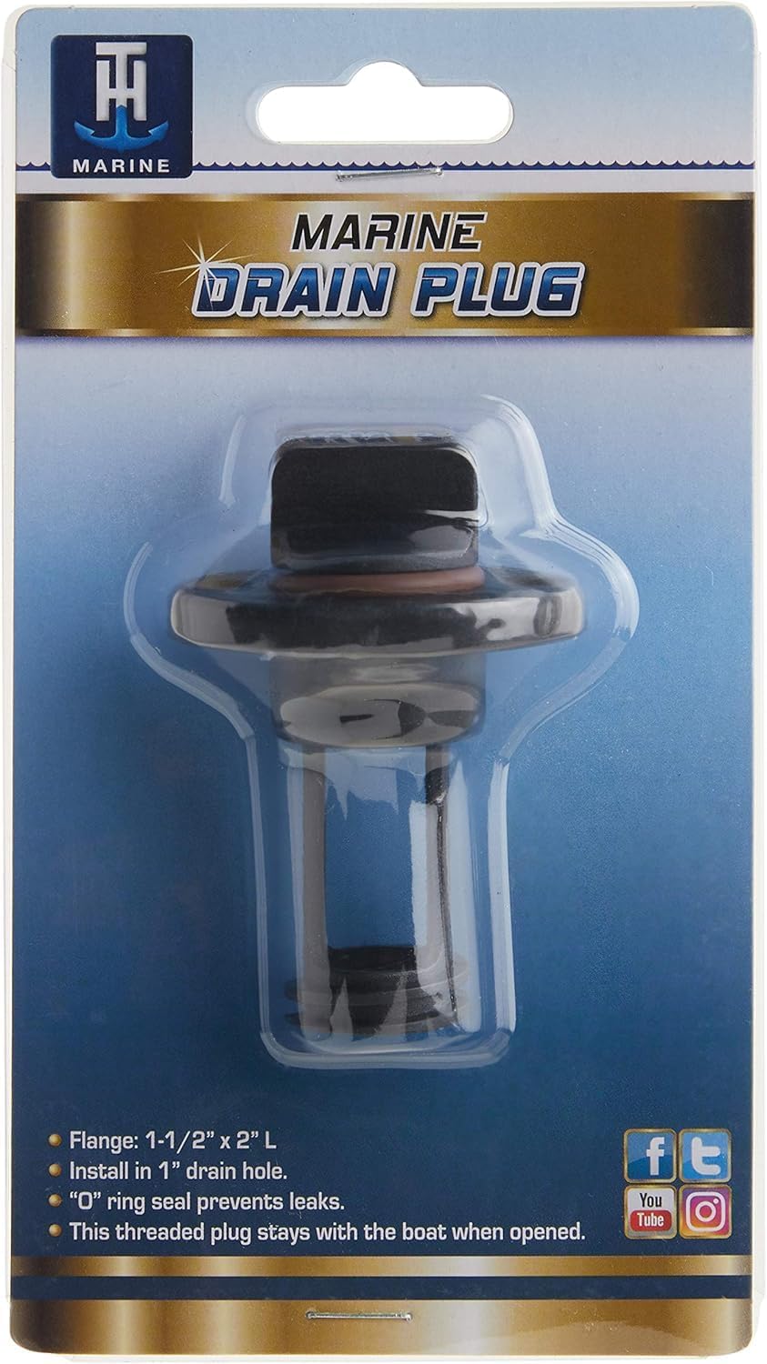 T-H Marine Drain Plug - Self-Retaining Screw-Type Boat Drain Plug - Fits 1 in Hole - Polypropylene with O-Ring Seal - Vibration Resistant - Ideal for Transoms, Wells, Coolers, and Tanks - Image 2