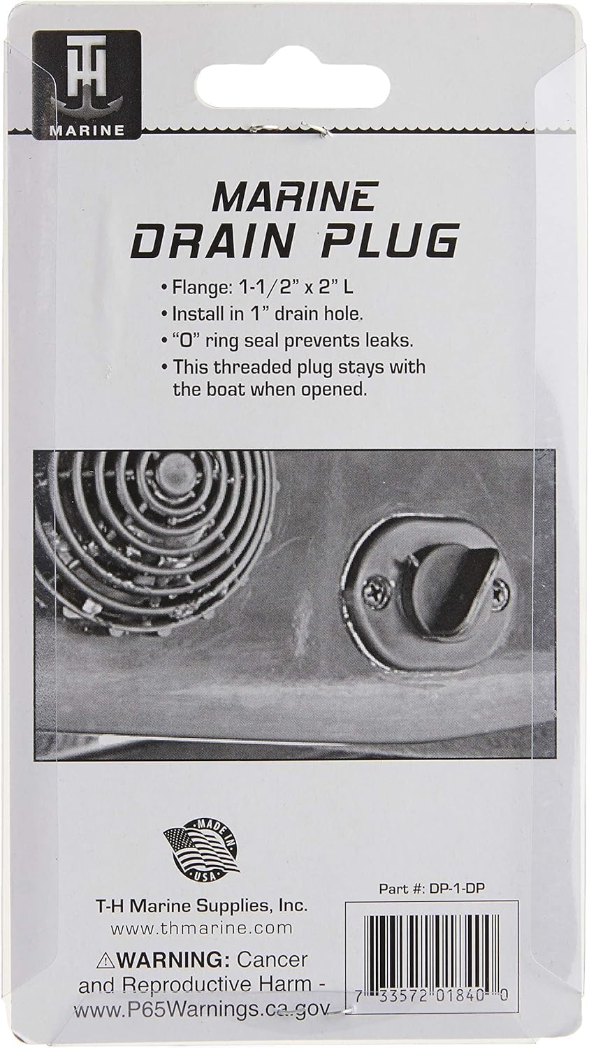 T-H Marine Drain Plug - Self-Retaining Screw-Type Boat Drain Plug - Fits 1 in Hole - Polypropylene with O-Ring Seal - Vibration Resistant - Ideal for Transoms, Wells, Coolers, and Tanks - Image 3