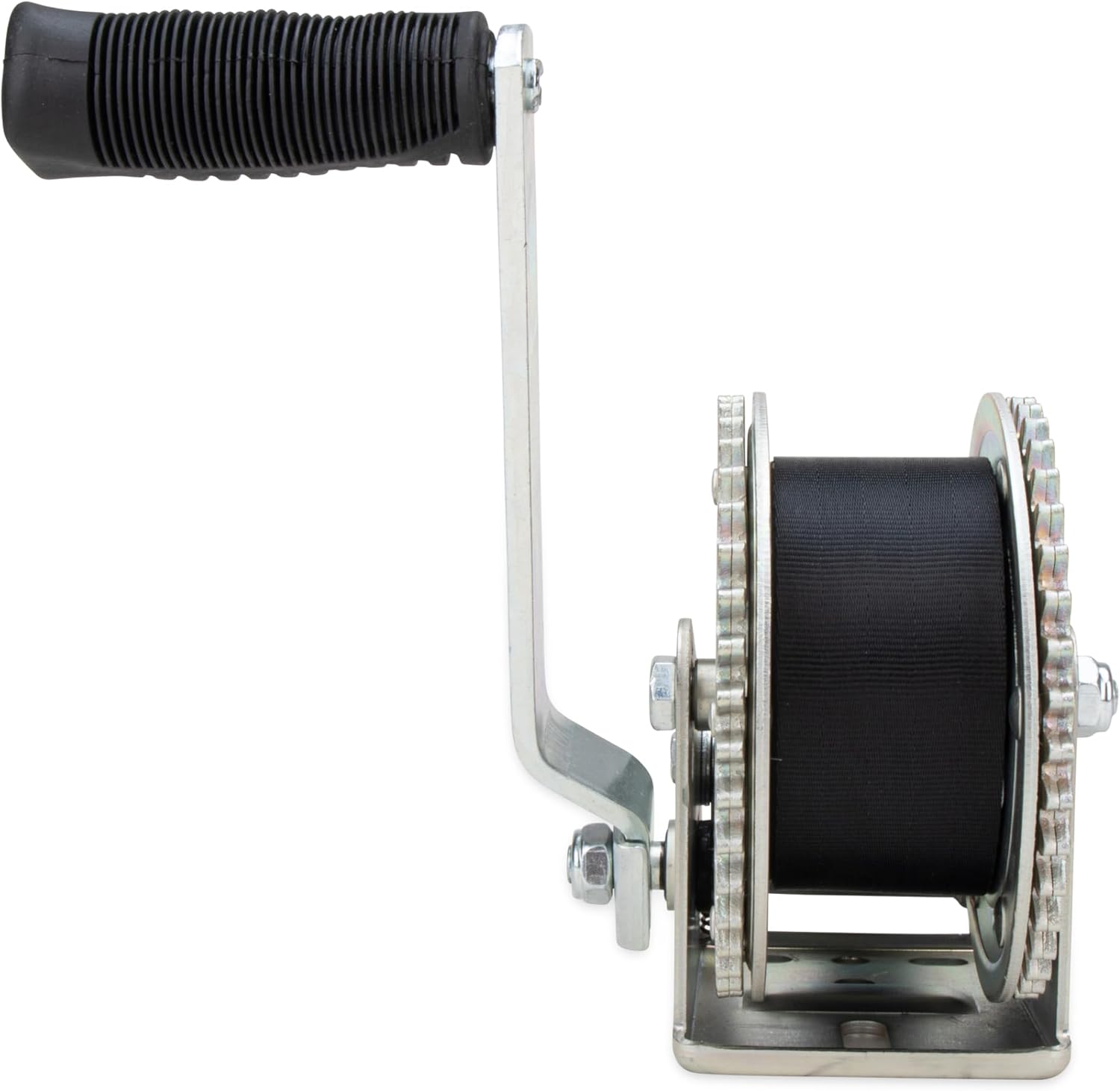 Camco 2000lb Boat Trailer Winch - Manual Hand Crank Boat Winch Features 20-Foot Strap & 2-Way Ratchet - 2,000lb Weight Capacity - Boat Trailer Accessories (50000) - Image 3