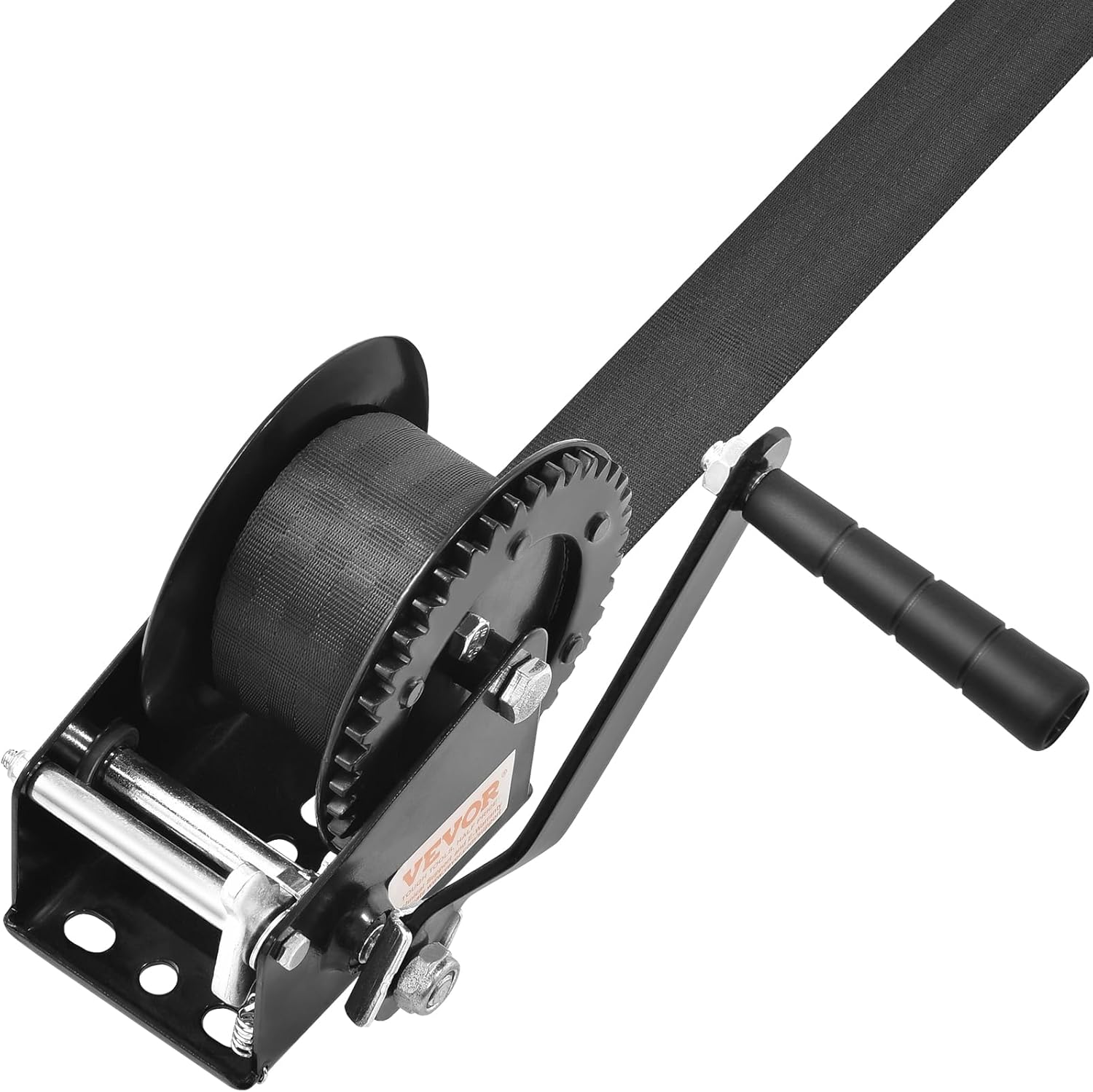VEVOR Boat Winch,1200 lbs Capacity Hand Boat Trailer Winch Heavy Duty Rope Crank with 23 ft Polyester Strap and Two-Way Ratchet, Manual Operated Hand Crank Winch for Trailer, Boat or ATV Towing - Image 8