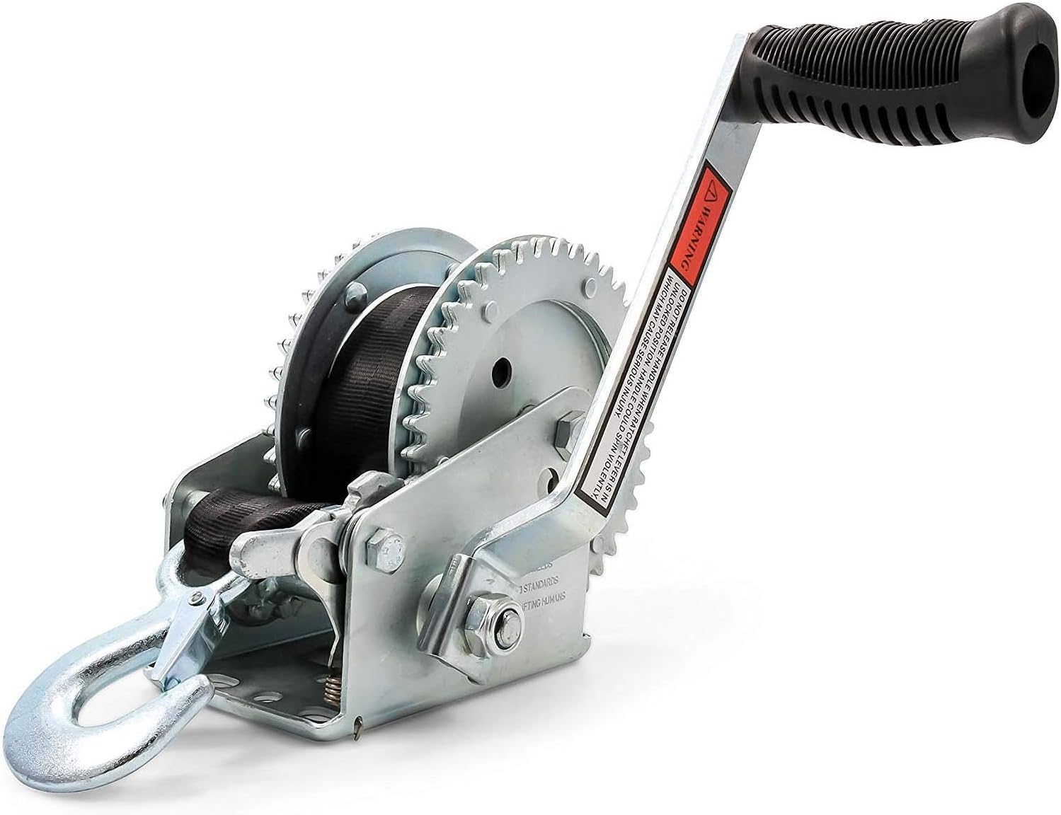 Camco 2000lb Boat Trailer Winch - Manual Hand Crank Boat Winch Features 20-Foot Strap & 2-Way Ratchet - 2,000lb Weight Capacity - Boat Trailer Accessories (50000) - Image 8