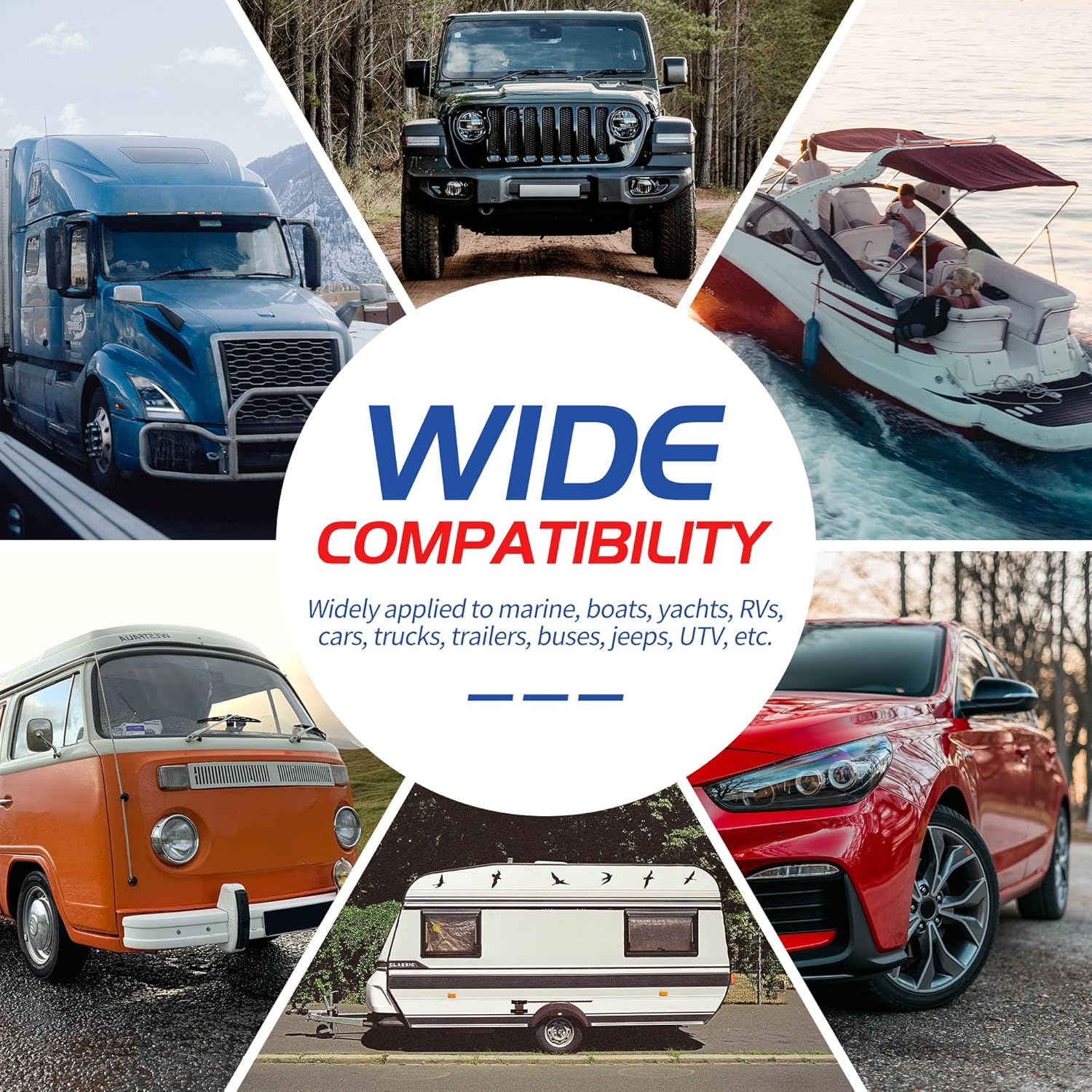 Waterproof Marine Switch Panel, 5 Gang Rocker Switch Panel 12V/24V Aluminum for Boat, 4.8A Dual USB Port, Cigarette Lighter Socket, LED Voltmeter, Pre-Wired 12 Volt Switch Panel for RV, Truck, Yacht - Image 5