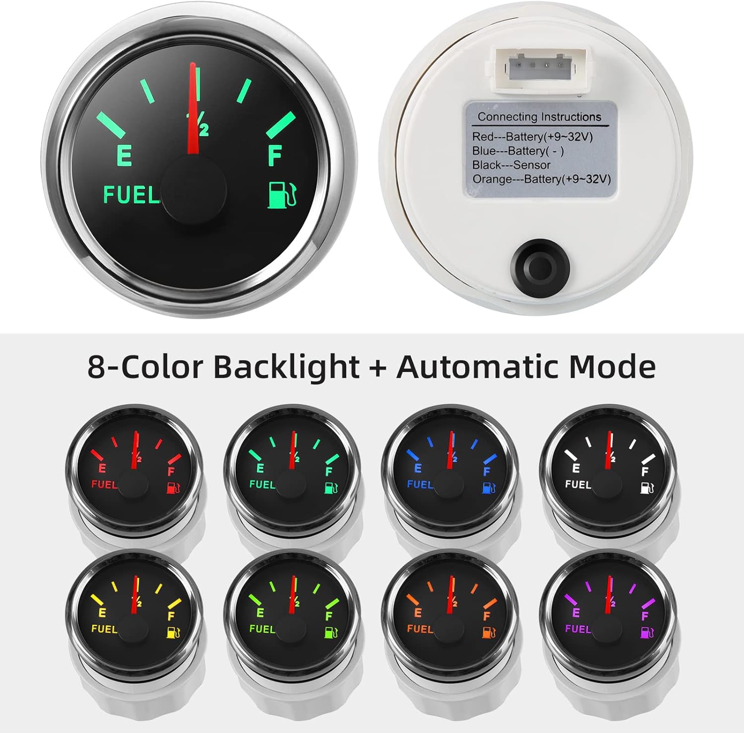 RUPSE Fuel Sender Unit Boat Fuel Tank Sending Unit Fuel Water Level Sensor Stainless Steel Fuel Sender and Fuel Gauge for Boat Car Truck RV (6.8"(175mm))