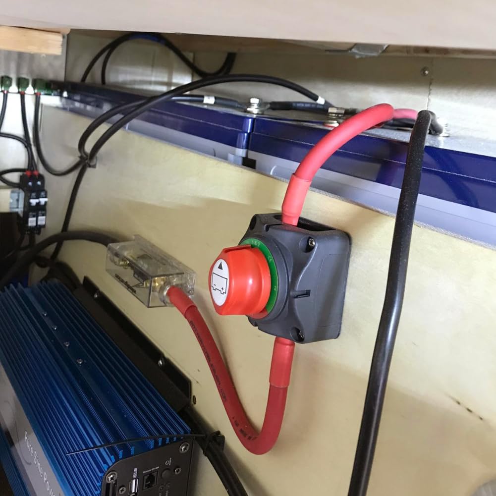 Ampper Battery Disconnect Switch 12V - 48V, Marine Battery Switch Disconnect Power Cut Shut Off for Car, Vehicle, RV and Boat (On/Off) - Image 4