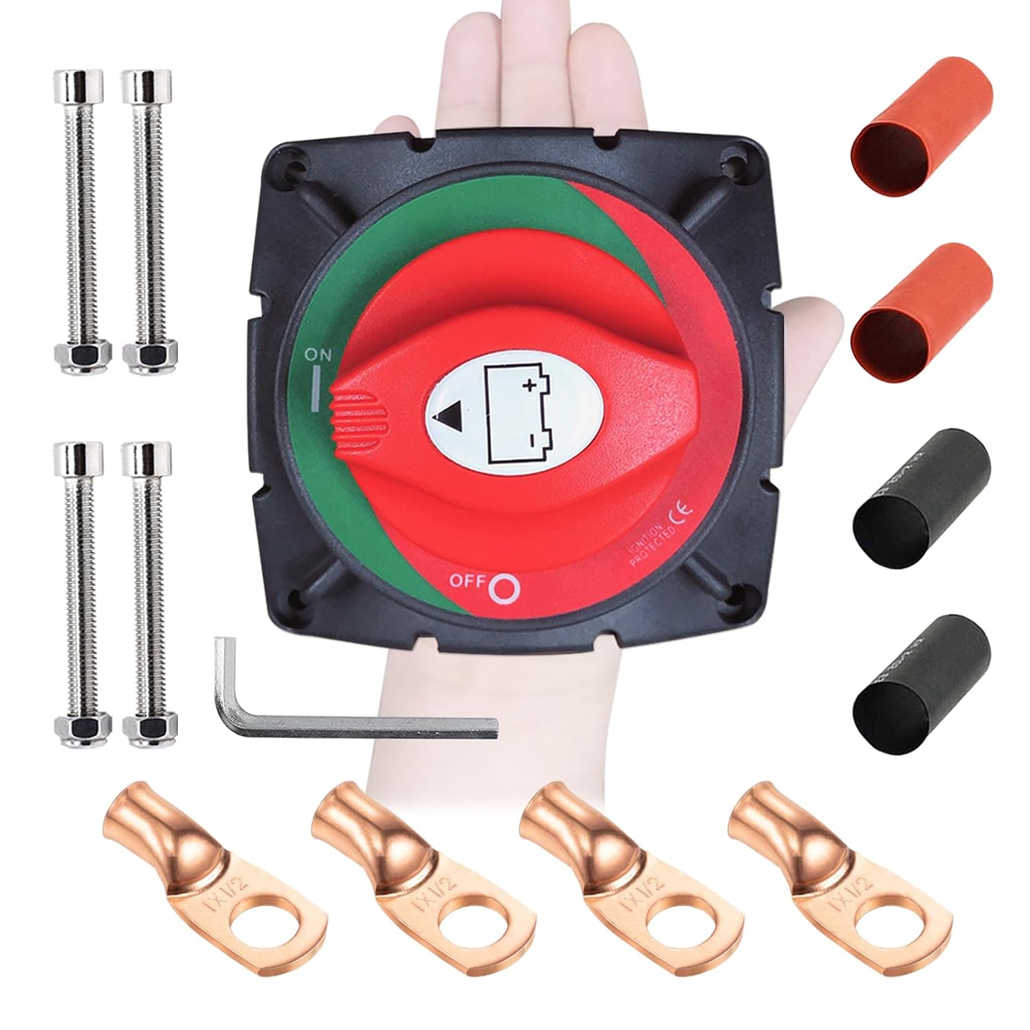 Ampper Battery Disconnect Switch 12V - 48V, Marine Battery Switch Disconnect Power Cut Shut Off for Car, Vehicle, RV and Boat (On/Off) - Image 9