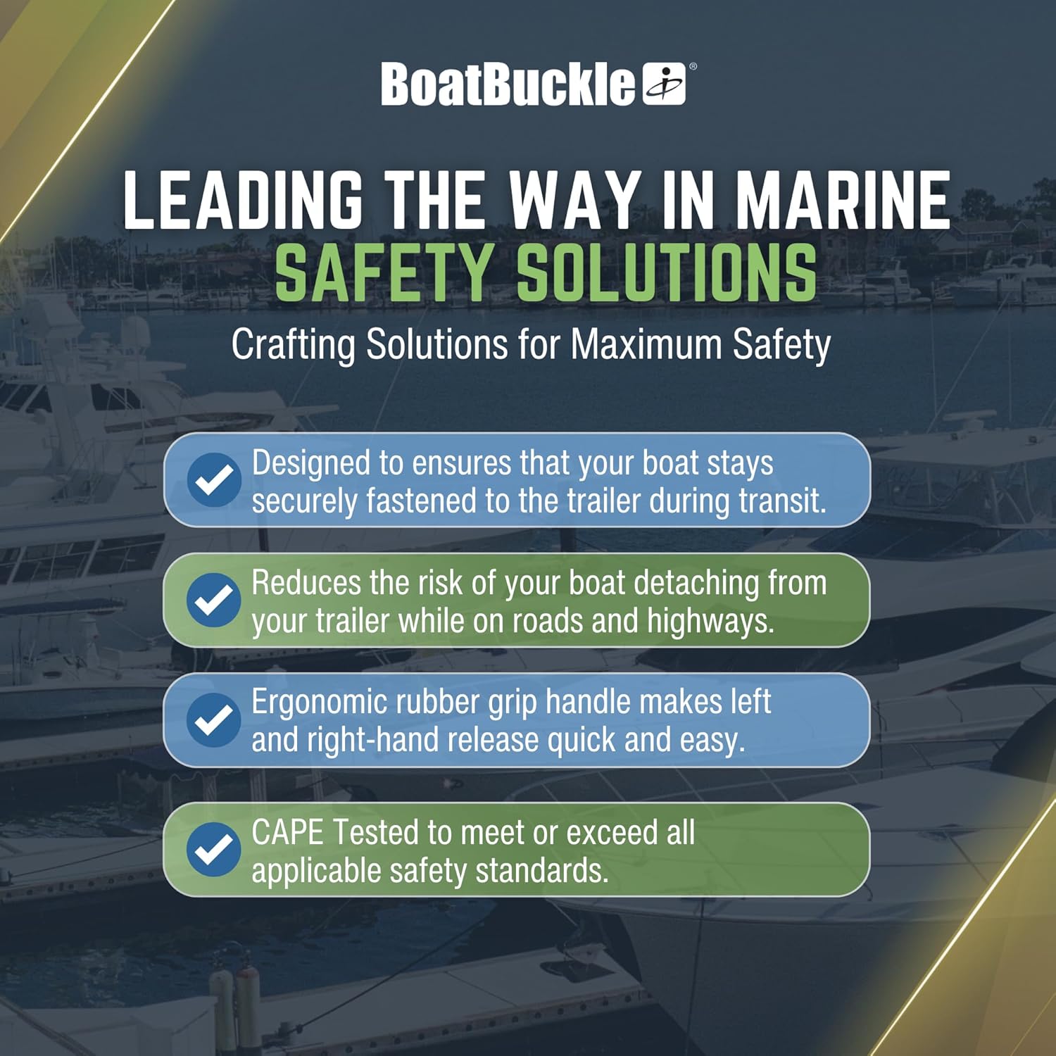 BoatBuckle G2 Transom Boat Tie Down Straps to Trailer 2x43-Inch, 2500lbs Break Strength, Bolt On Retractable Ratchet Straps Heavy Duty, 2-Pack - Image 7