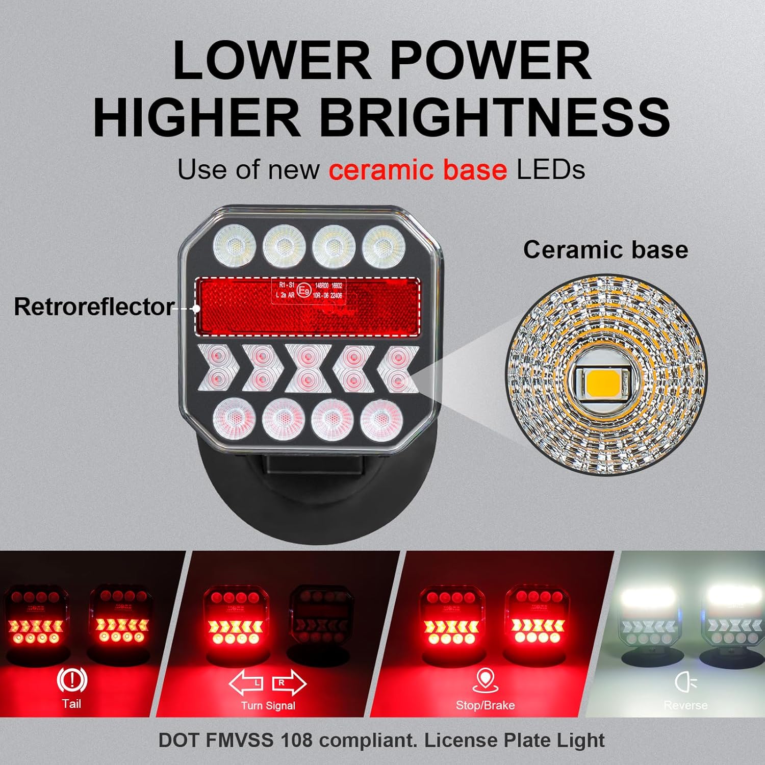 Agrieyes USB-C Wireless Trailer Lights, Adjustable Magnetic Tow Light with Retroreflectors, Rechargeable Towing Light Kit Reverse for Trucks, Boat, RV, Vehicle, Caravan - Image 4