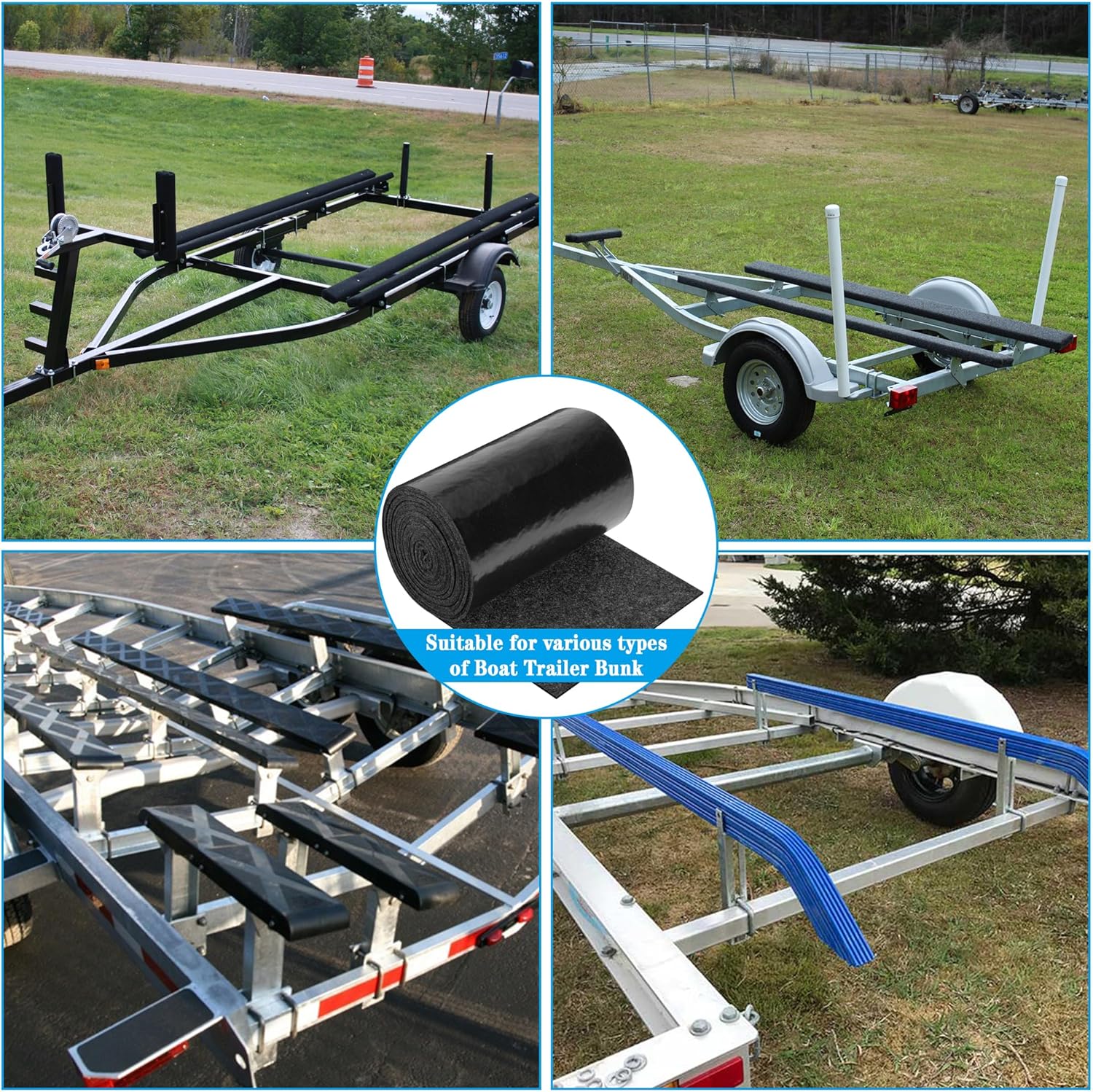 DECOHS Boat Trailer Bunk Carpet - Marine Trailer Bunk Carpet - Trailer Boat Bunk Padding for Outdoor Boat Trailer Jet Ski Ramp Garage Dock - Image 6