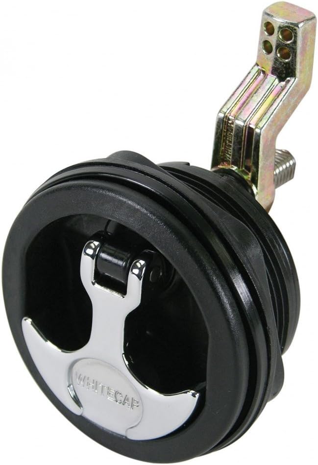 Whitecap S-0226BC T-Handle Latch with Keyed Lock - Black 3" Diameter