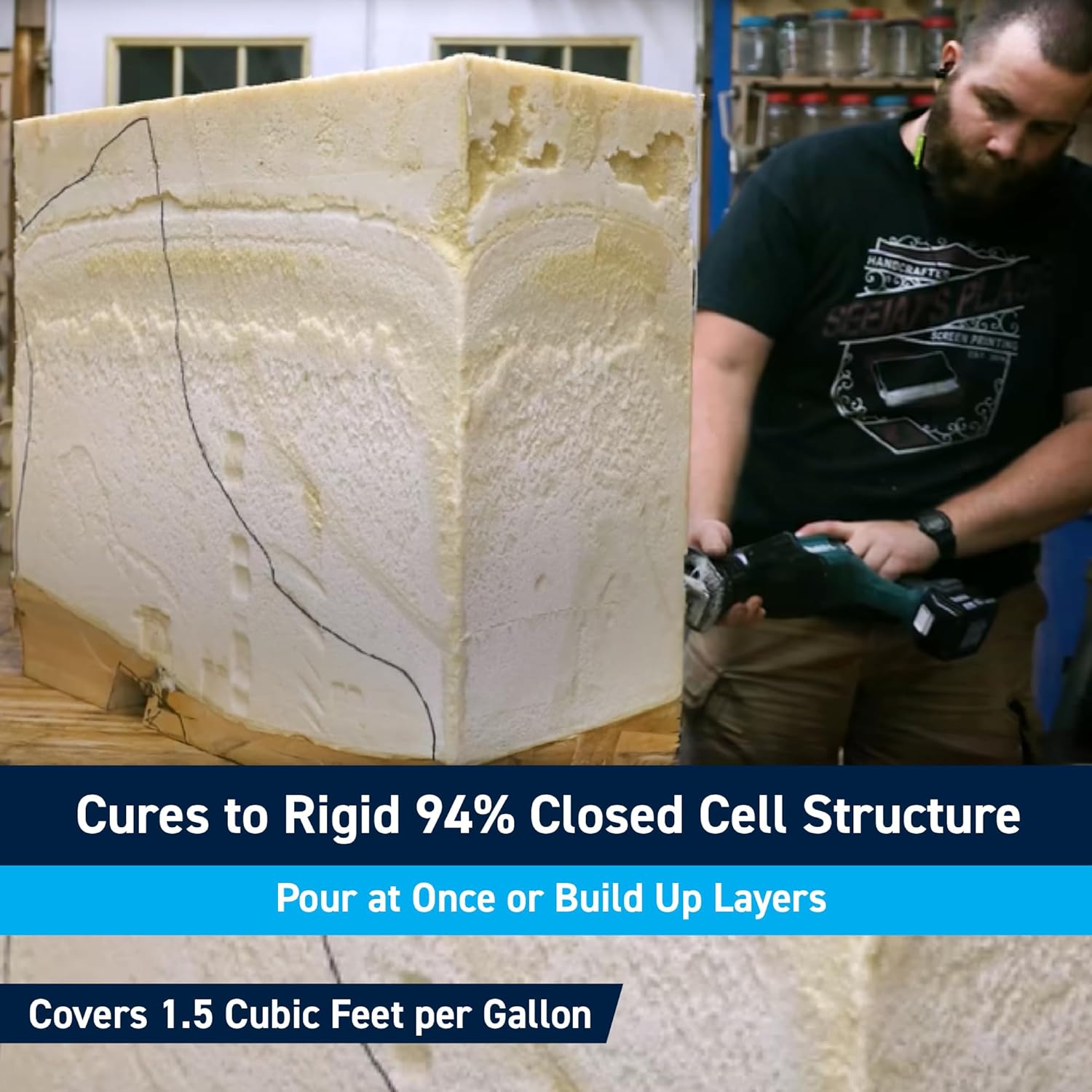 TotalBoat 6 Lb Density Expanding Foam Kit, 2 Part Closed Cell Polyurethane Liquid Foam for Boat Flotation, Casting, Carving, Sculpture, Reinforcement and Void Filling (2 Quart Kit) - Image 4