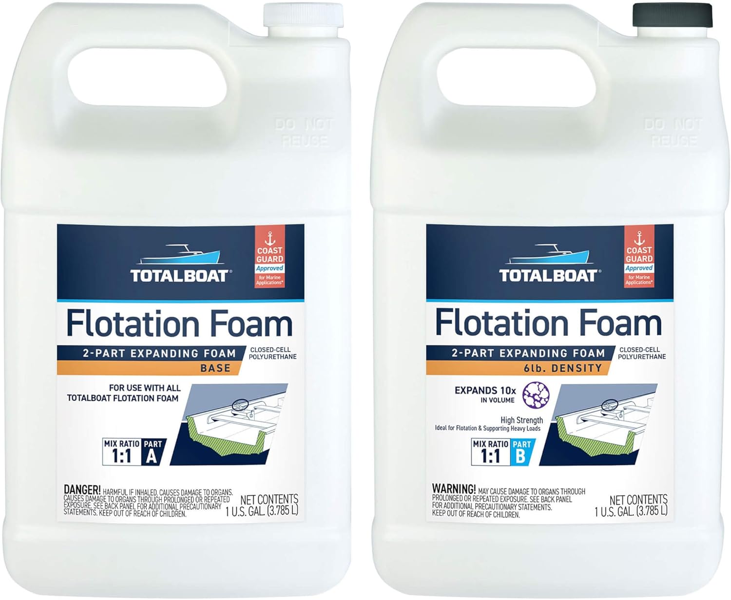 TotalBoat 6 Lb Density Expanding Foam Kit, 2 Part Closed Cell Polyurethane Liquid Foam for Boat Flotation, Casting, Carving, Sculpture, Reinforcement and Void Filling (2 Quart Kit) - Image 8