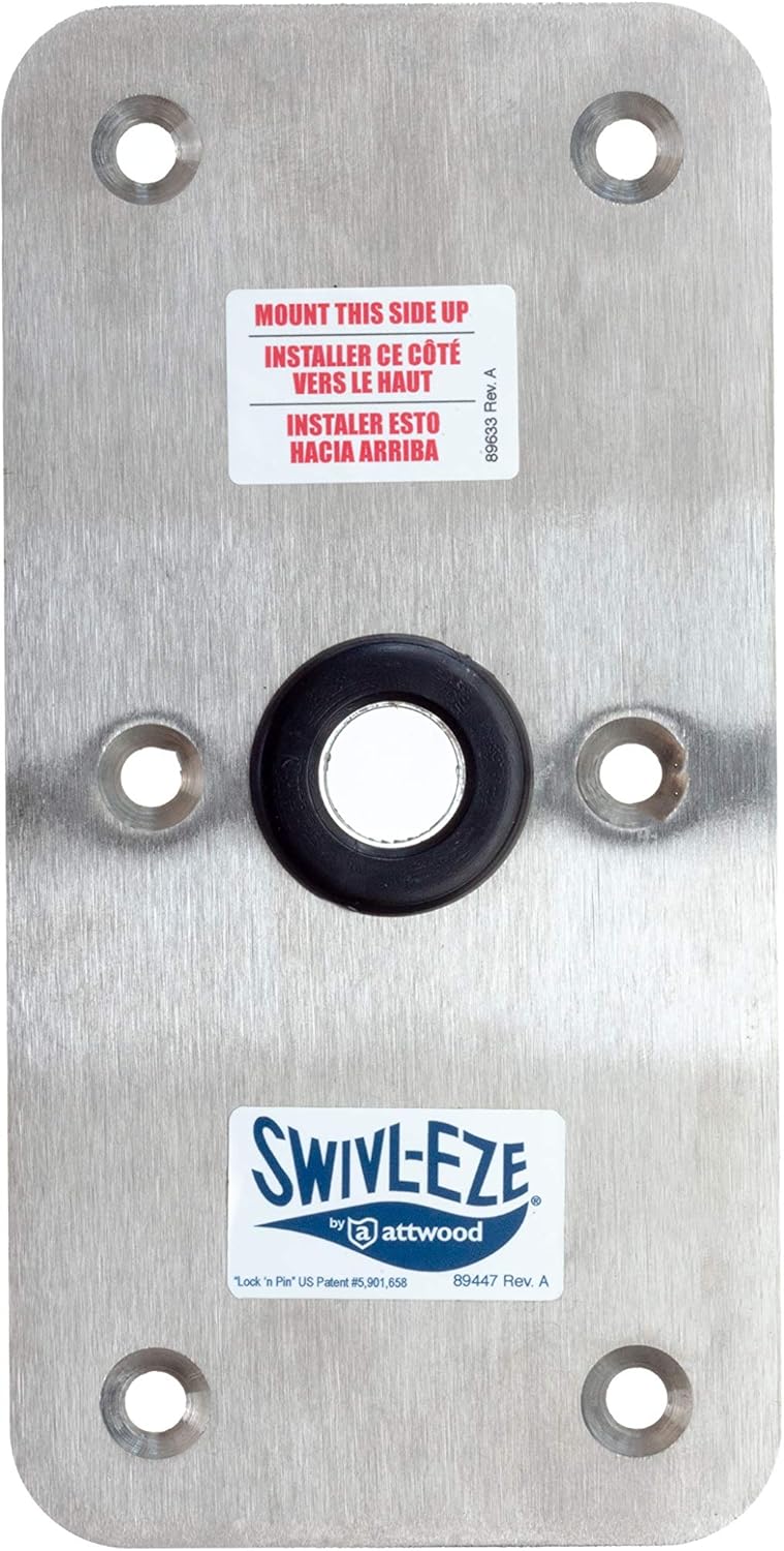 Attwood Lock'n-Pin 3/4" Boat Seat Post Base Stainless SteelPlated, Non-Threaded Lock'n-Pin 3/4" Boat Seat Post Base, SP-64839 - Image 2