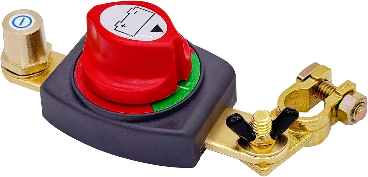 Ampper Top Post Battery Disconnect Switch 12V - 48V, Marine Battery Switch Disconnect Power Cut Shut Off for Car, RV and Boat (Negative, On/Off) - Image 8