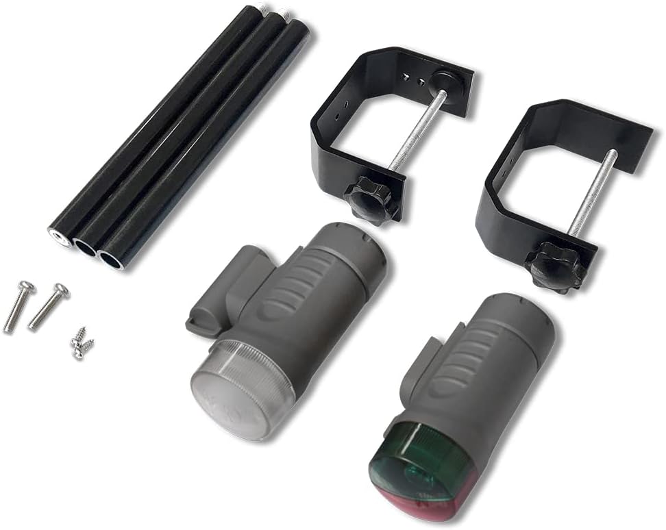 Sebnux Battery Boat Light Bow and Stern Portable Battery Power Boat Navigation Ligt for Pontoon and Small Boat (Grey) - Image 4