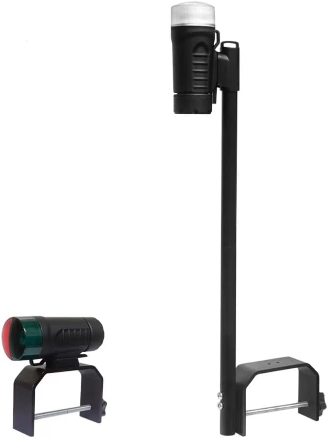 Sebnux Battery Boat Light Bow and Stern Portable Battery Power Boat Navigation Ligt for Pontoon and Small Boat (Grey) - Image 7