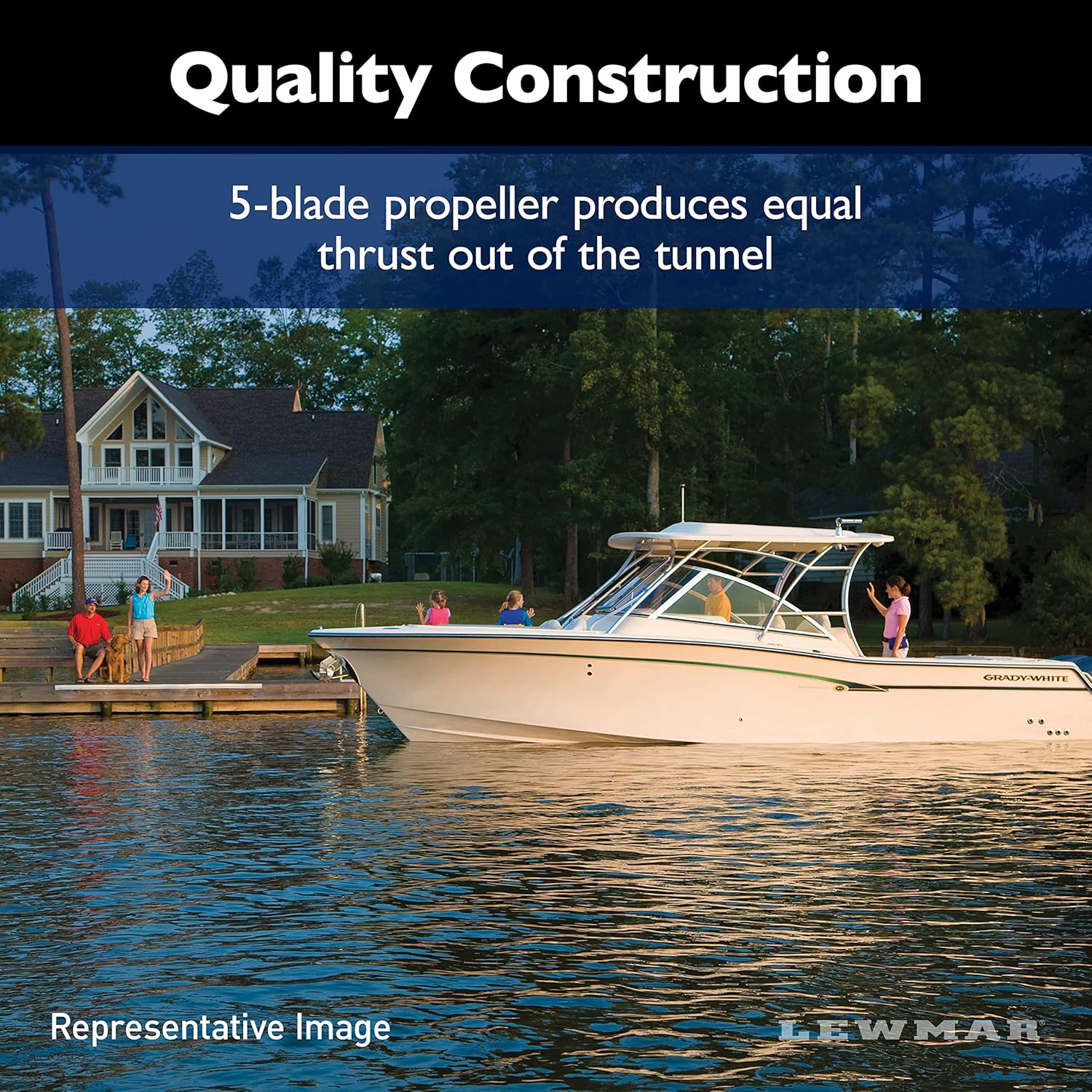 Lewmar 110TT Boat Thruster Kit 1.5 W, Single 5-Blade Propeller, 1.5kW 2.0 HP 12-Volt Motor with Joystick Control, 7-Meter Cable, Thrust Tunnel, Fuse and Holder - Image 6