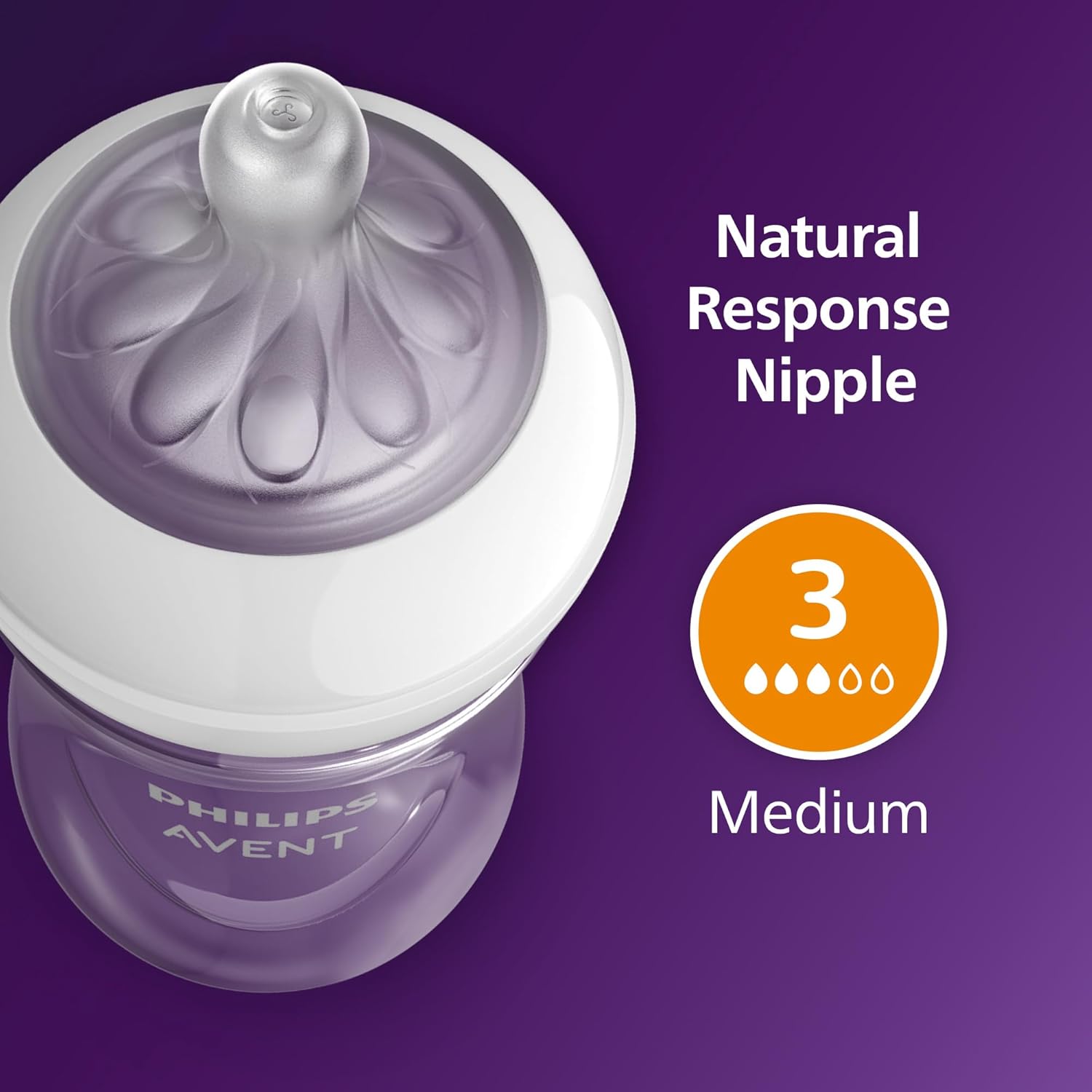 Philips Avent Natural Baby Bottles with Natural Response Nipples (Medium Flow, Flow 3), 9oz, 4-Pack, SCY903/04 - Image 6
