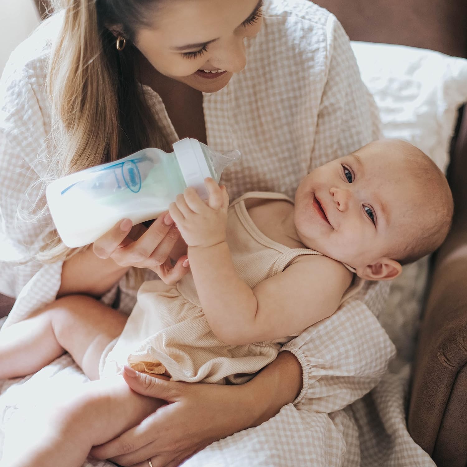 Dr. Brown's Natural Flow Anti-Colic Options+ Wide-Neck Baby Bottles 9 oz/270 mL, with Level 1 Slow Flow Nipple, 4 Count, 0m+