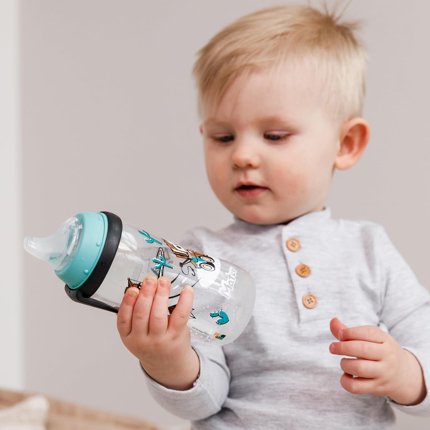 NUK Active Sippy Cup, 10 oz, 2 Pack, Disney's Cars, Lightning McQueen, BPA-Free, Spill-Proof, Transition Cup