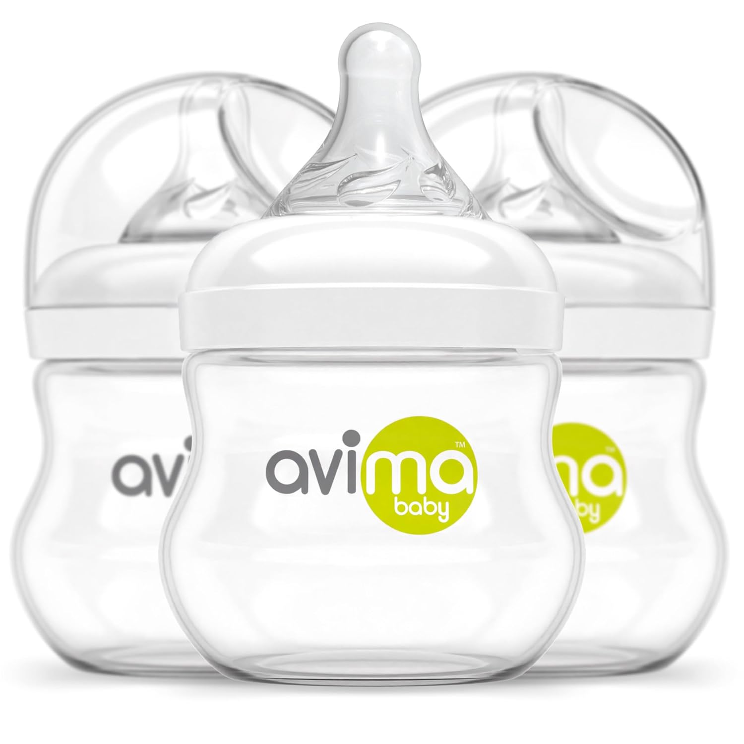 Avima Baby 4 oz Anti Colic Baby Bottles for Breastfed Babies - Slow Flow Nipples, Wide Neck Bottle, BPA Free - Newborn 0-3 Months, Stage 1 (Set of 3) - Image 6