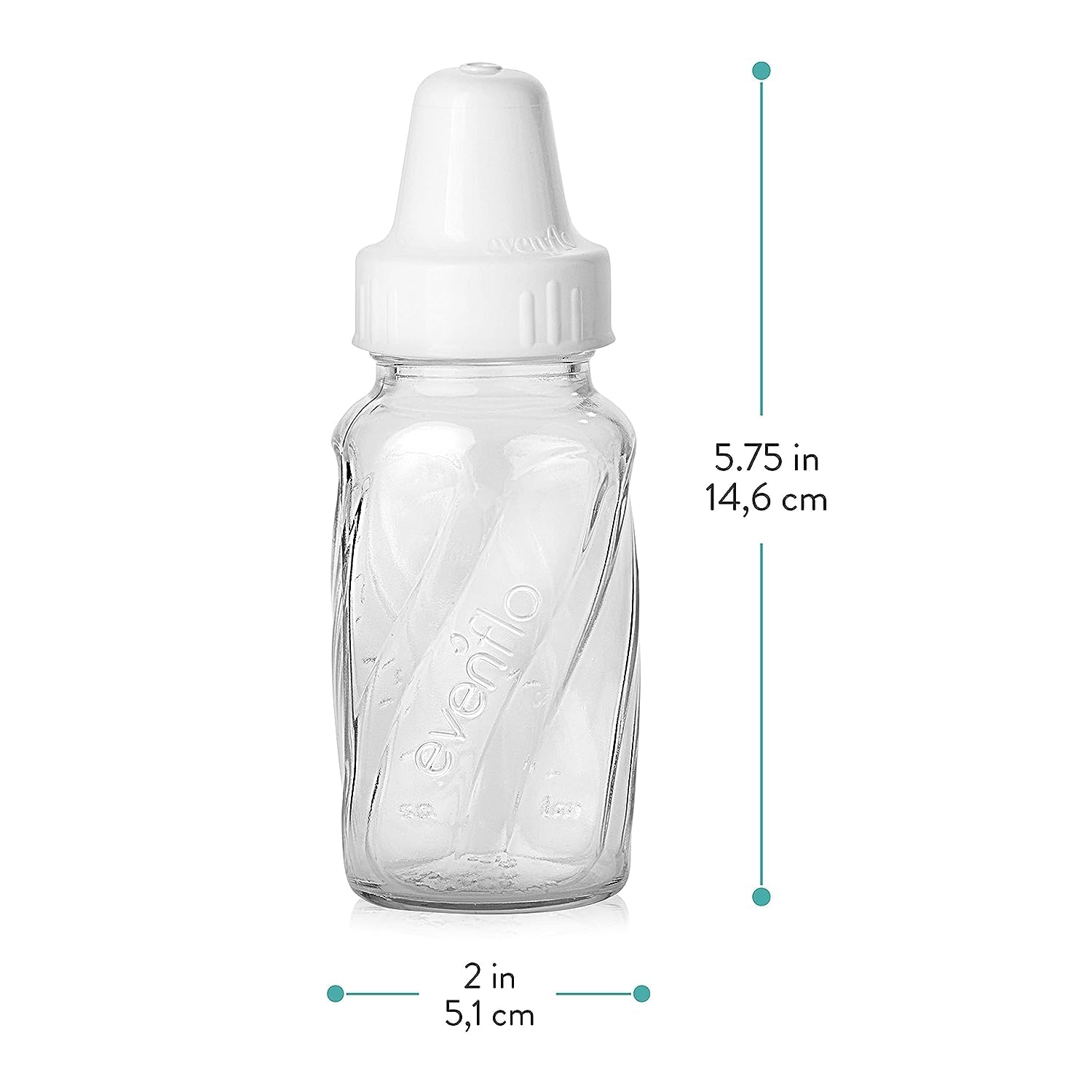 Dr. Brown's Natural Flow Anti-Colic Options+ Narrow Baby Bottle, 4 oz/120 mL, with Level 1 Slow Flow Nipple, 0m+, 4 Pack - Image 2