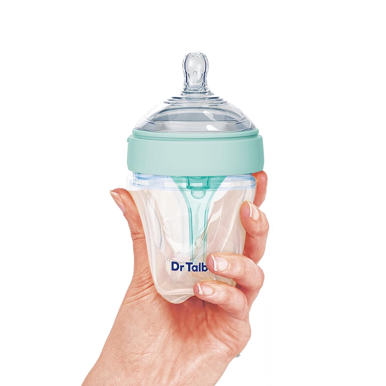 Dr. Talbot's Silicone Anti-Colic Bottles - (2-Pack) Self-Sterilizing Baby Bottles for Newborns - 5 oz - Aqua