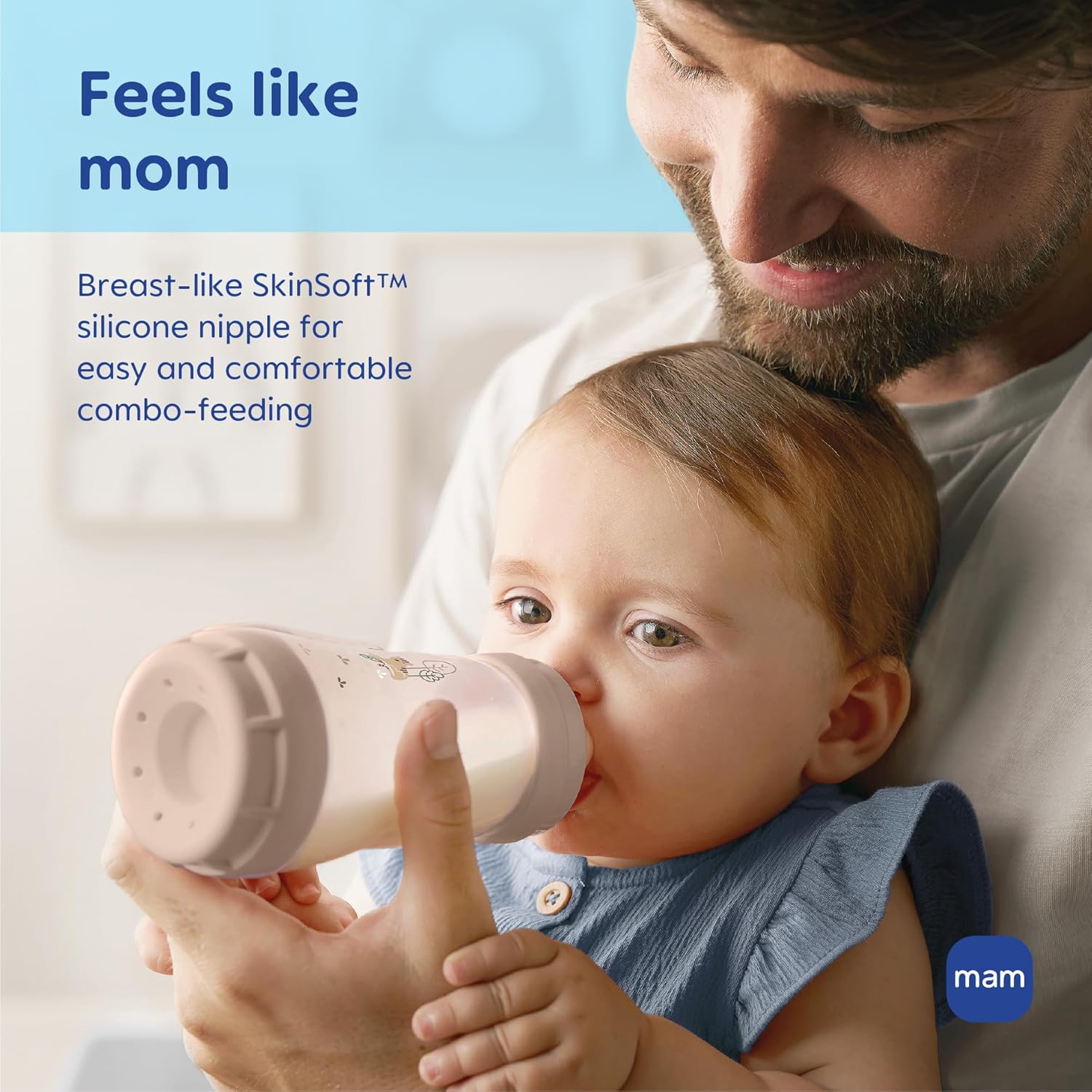 MAM 11oz Easy Start Anti-Colic Wide Neck Baby Bottle, Fast Flow Breastfeeding-Like Nipple, Reduces Colic Gas & Reflux, Easy to Clean, BPA Free, 4+ Months, Made in Europe, 2 Pack - Image 9