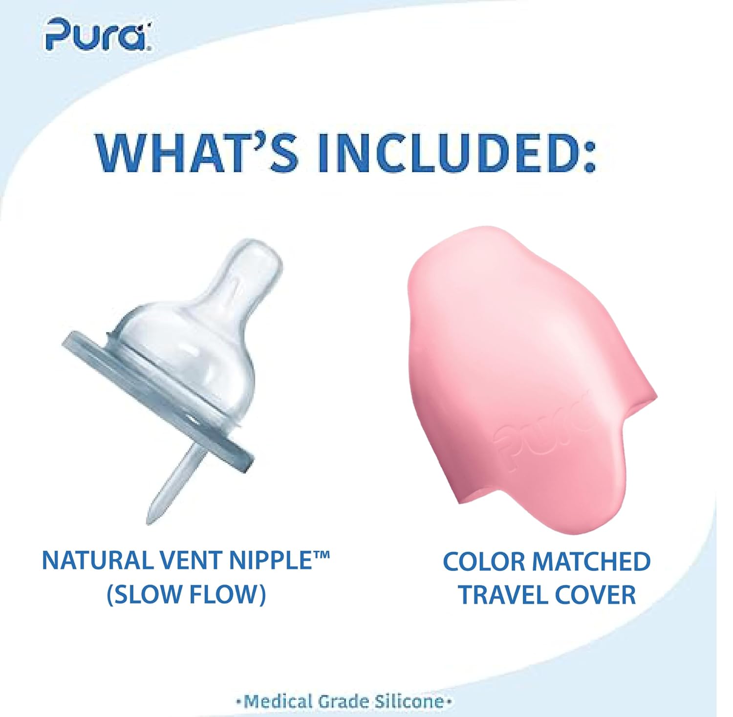 Pura Kiki 5oz/150ml Stainless Steel Anti-Colic Infant Bottle w/Silicone Natural Vent Nipple & Sleeve, 100% Plastic-Free, MadeSafe Certified, Medical-Grade Silicone - Rose Sleeve - Image 2