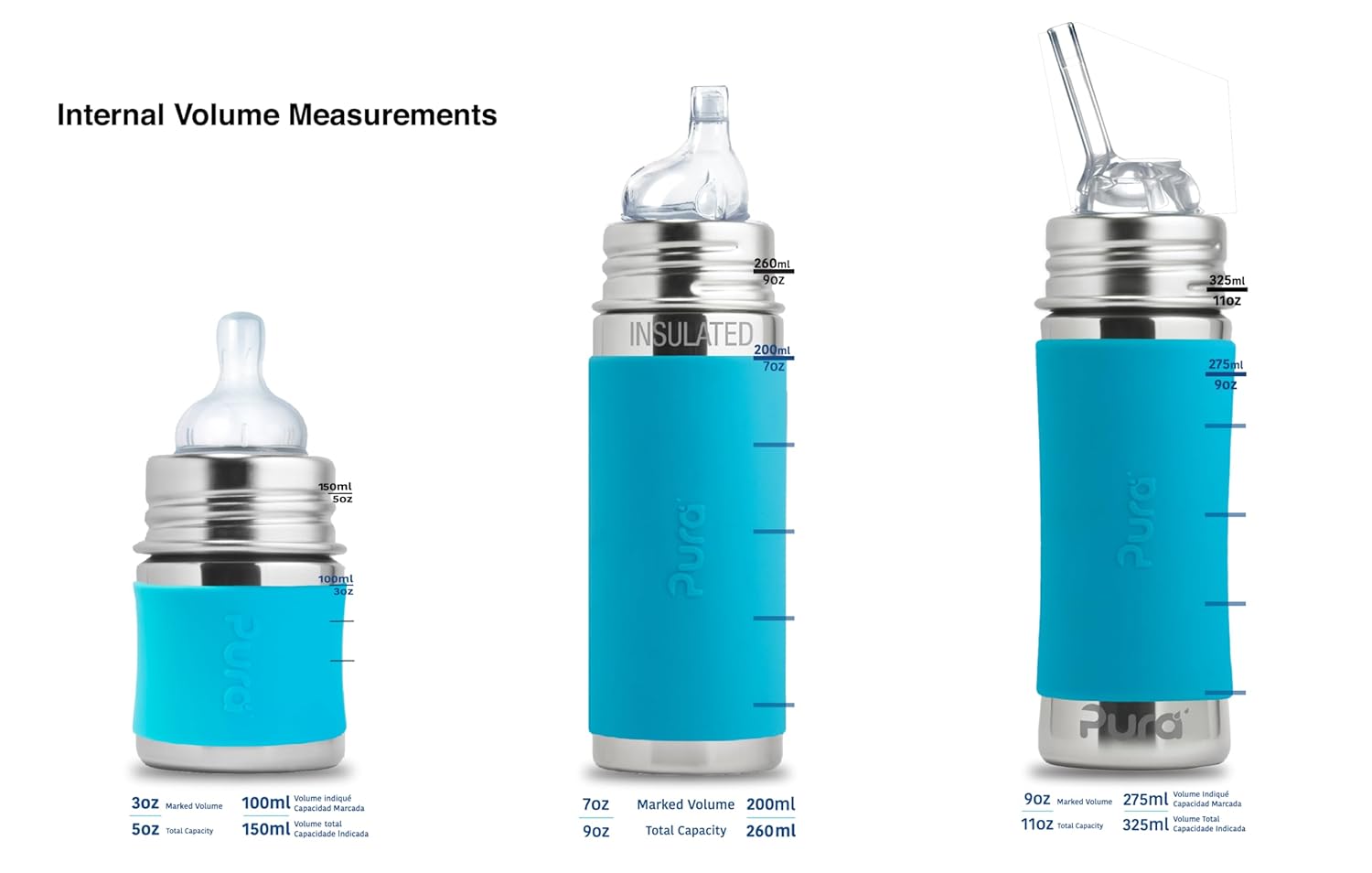 Pura Kiki 5oz/150ml Stainless Steel Anti-Colic Infant Bottle w/Silicone Natural Vent Nipple & Sleeve, 100% Plastic-Free, MadeSafe Certified, Medical-Grade Silicone - Rose Sleeve - Image 6