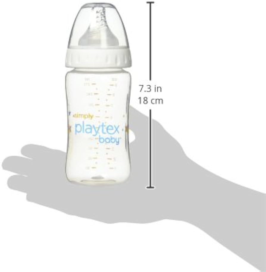 Playtex Baby Simply Playtex Complete Tummy Comfort Baby Bottles, 9 Oz (3 Count), Anti-Colic & Anti-Reflux Bottles for Newborn and Breastfeeding Babies, Feeding Essentials
