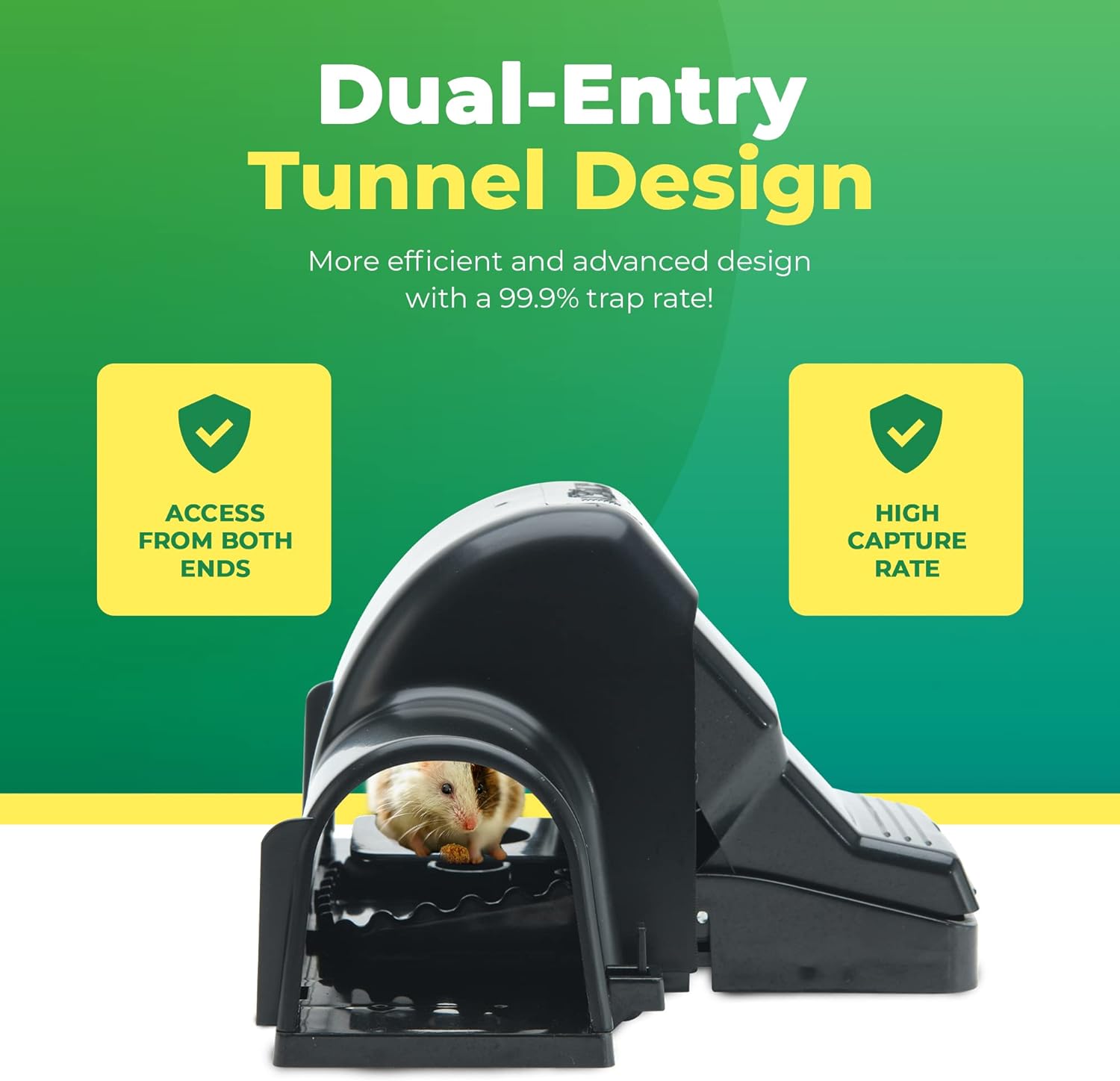 Rat Traps Indoor and Outdoor - Dual-Entry Large Rat Trap Outdoor and Indoor for Home, Garden and Restaurant with 99.9% Trap Rate | Easy to Use Rodent Traps with Safe Hands Free Design - UCatch