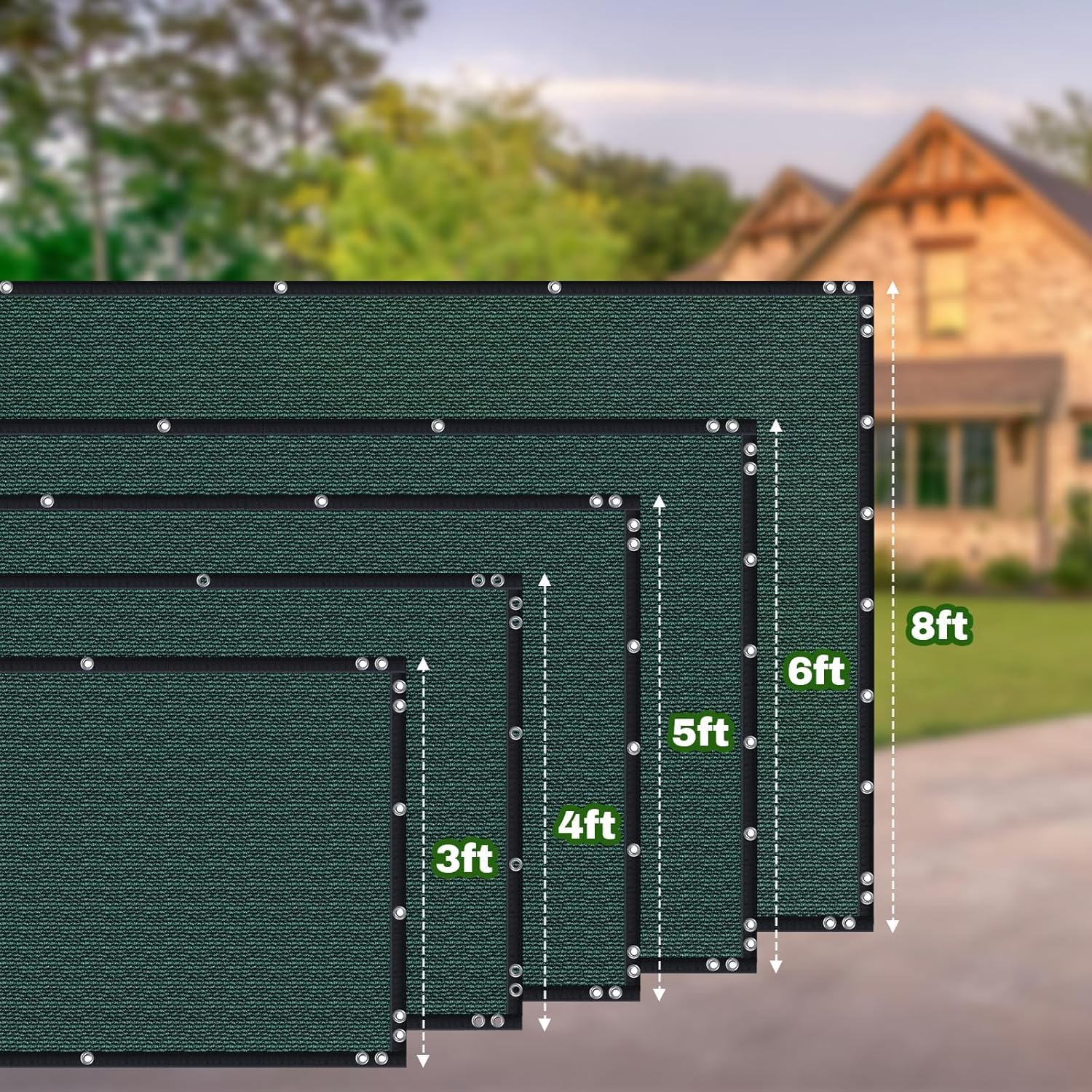 Privacy Screen Fence, TOTU 6ft x 50ft Heavy Duty Net Cover, for Wall Garden Yard Outdoor Home Decoration, Green