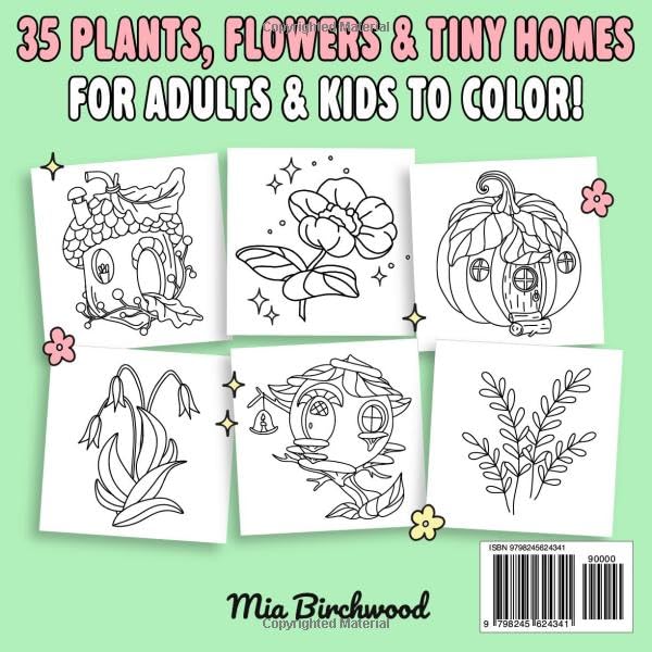 Garden Homes: Bold & Easy Calming Garden Scenes with Plants & Flowers for Adults and Kids to Color