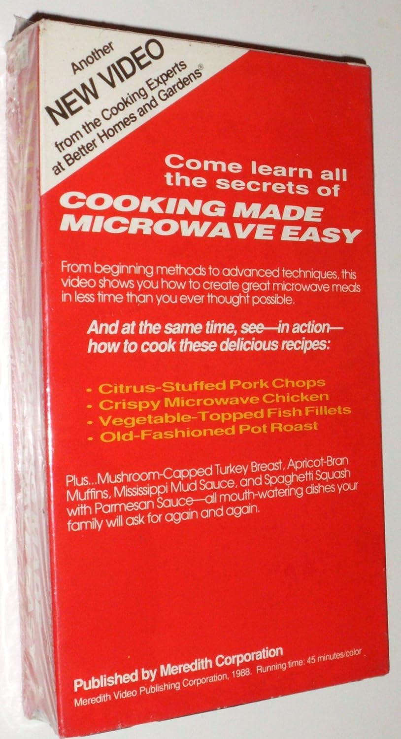 Better Homes & Gardens: Cooking Made Microwave Easy - 1988 - VHS tape