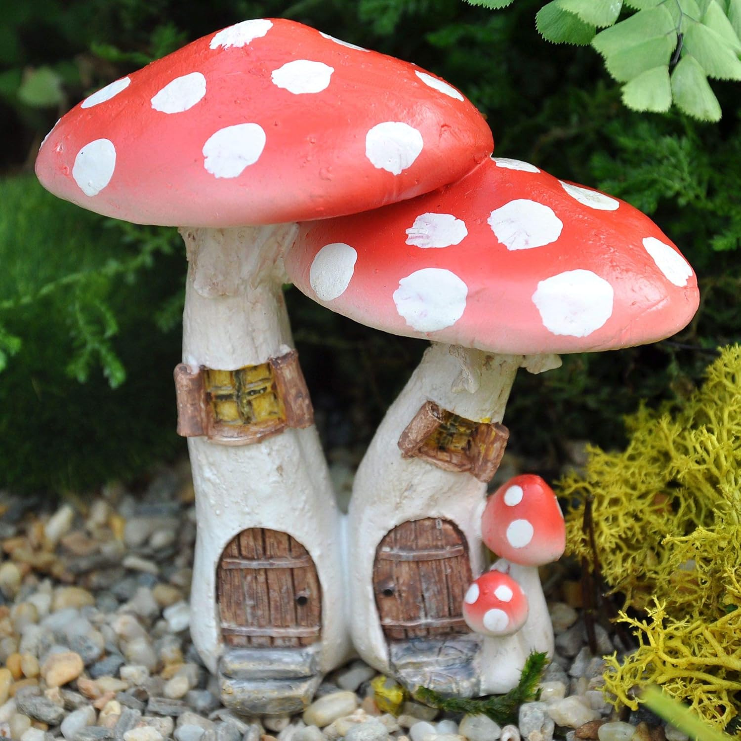 Top Collection Miniature Fairy Garden & Terrarium Cute Mushroom Houses with Pick Decor, Red, Small