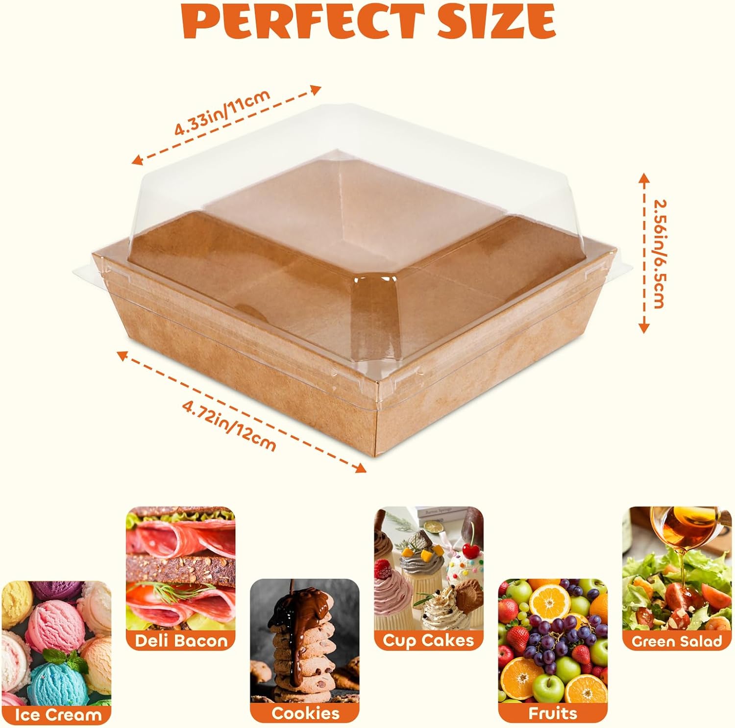 LNDIEHS 20Pcs Small Charcuterie Boxes with Clear Lids - Paper Mini Charcuterie Boxes To Go, Disposable Food Container with Lid, Dessert Boxes for Sandwich, Cookie, Sushi, Cake Slice, and Strawberries