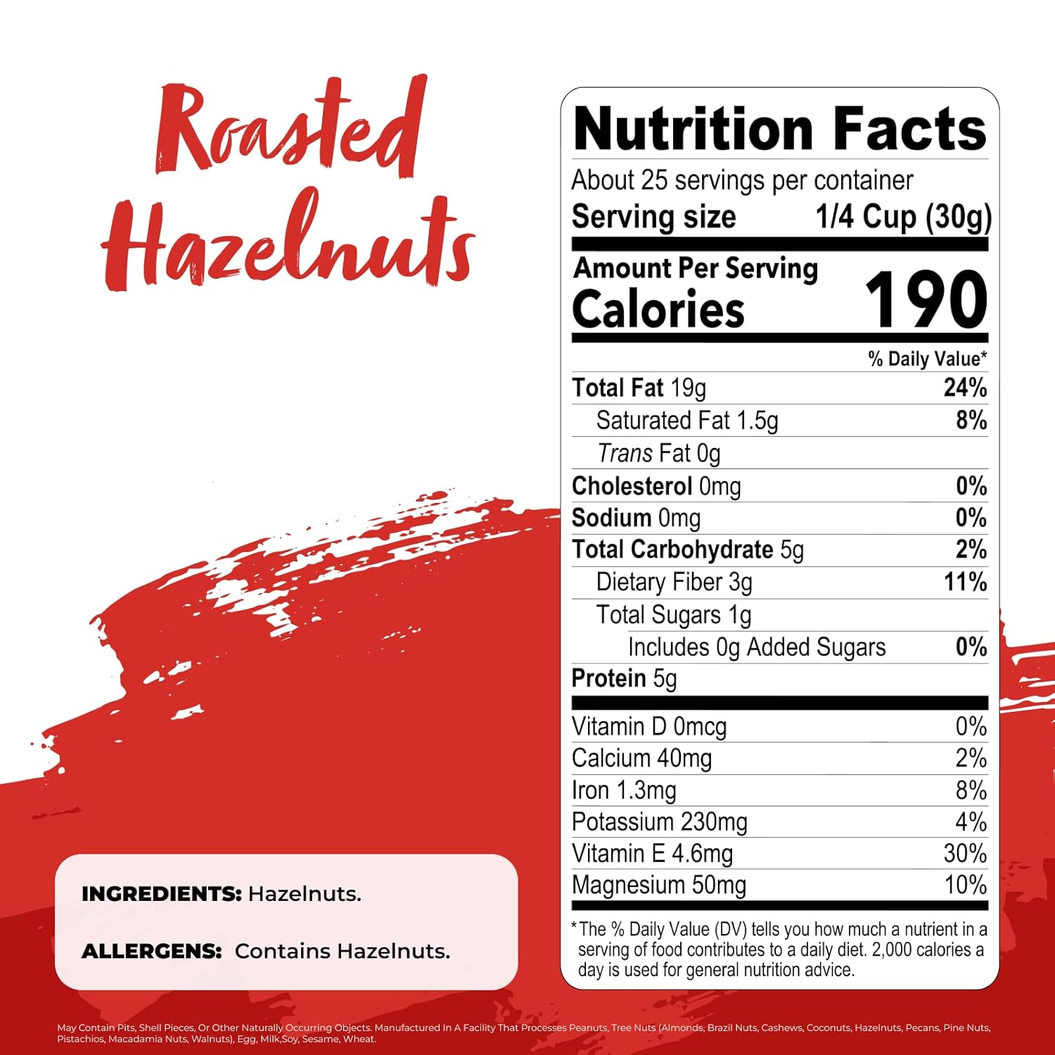 Natureu2019s Garden Roasted Hazelnuts u2013 26oz, Whole Roasted Hazelnuts, Raw Bulk Hazelnuts, High Fiber, Kosher Certified, Cholesterol Free, Hazelnuts For Baking, Healthy Snack u2013 Bulk 26 Oz Bag (Pack of 1)