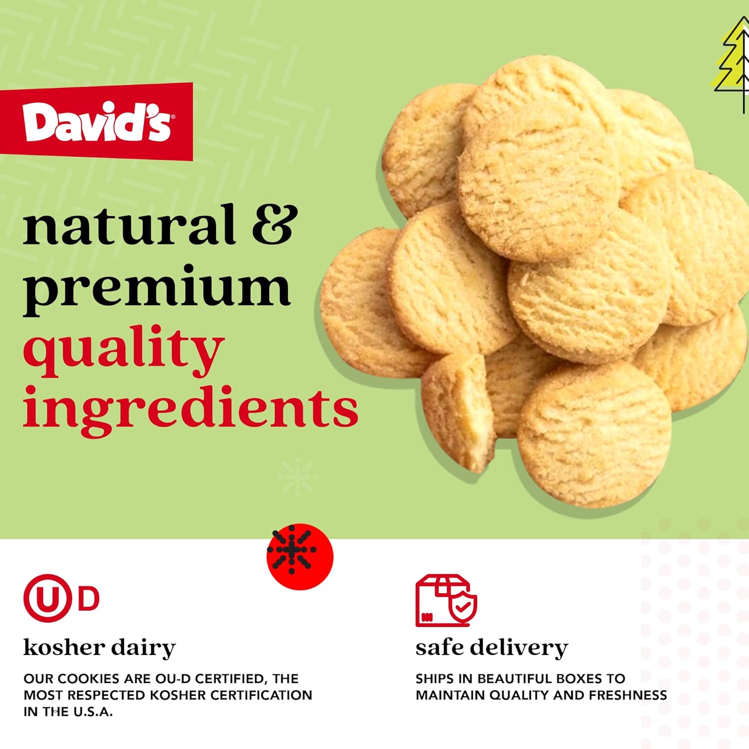 David's Cookies Mini Shortbread Pure Butter Cookies 1 Pack - Traditional Scottish Style Butter Cookies, OU Kosher Certified, Decadent Gourmet Shortbread Cookies Snack Box for Tea, Coffee, & Gifting - Image 2