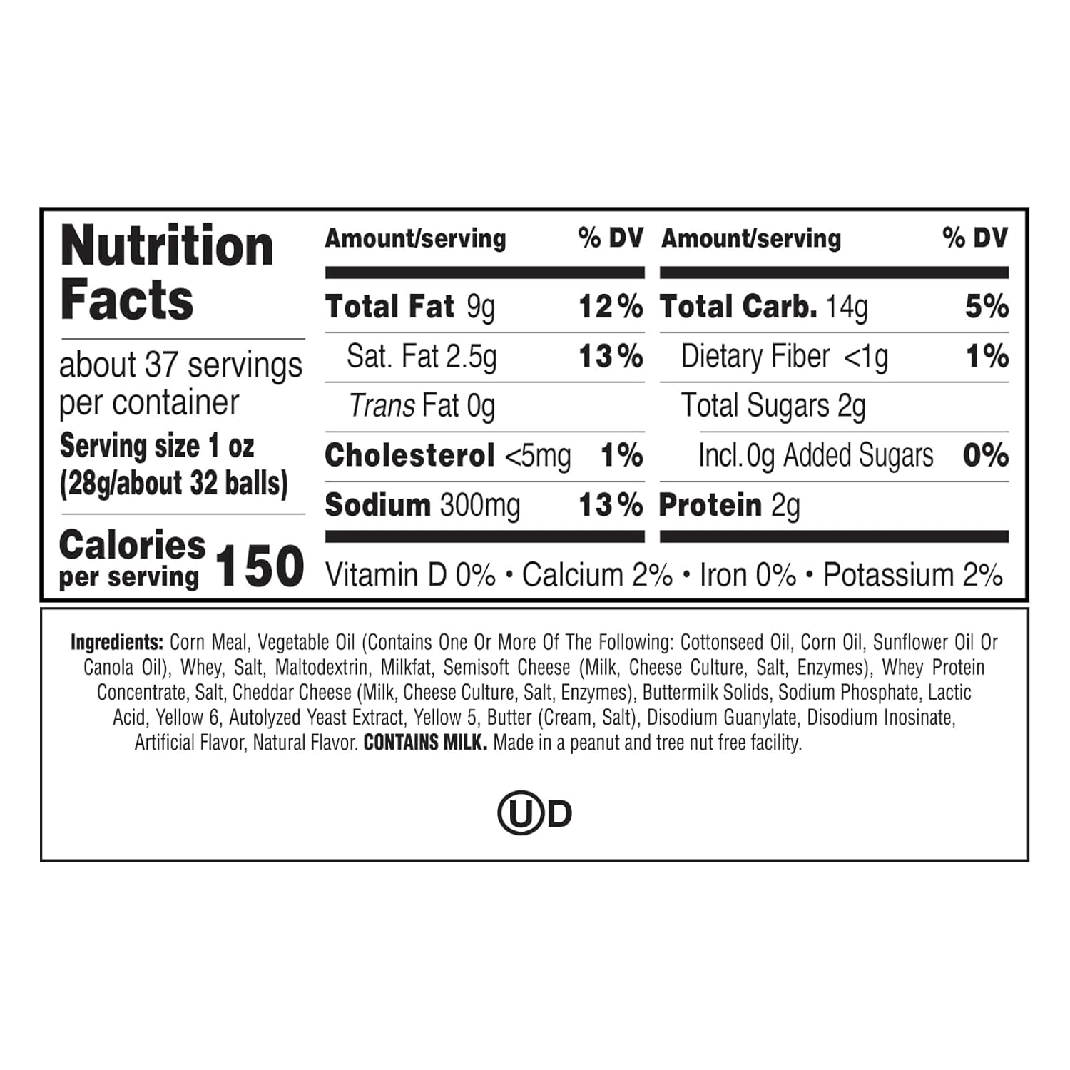 Utz Cheese Balls Barrel, Tasty Snack Baked with Real Cheddar Cheese, Delightfully Poppable Party Snack, Gluten, Cholesterol and Trans-Fat Free, Kosher Certified, 36.5 Oz (Pack of 2)